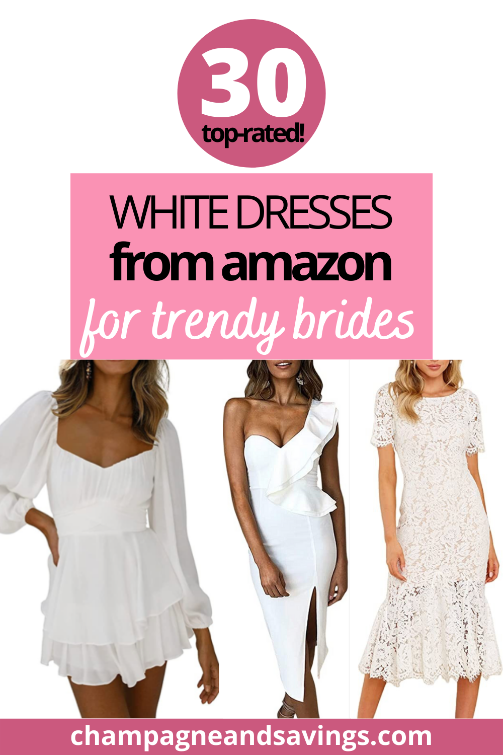 30 Little White Dresses from Amazon — Champagne & Savings