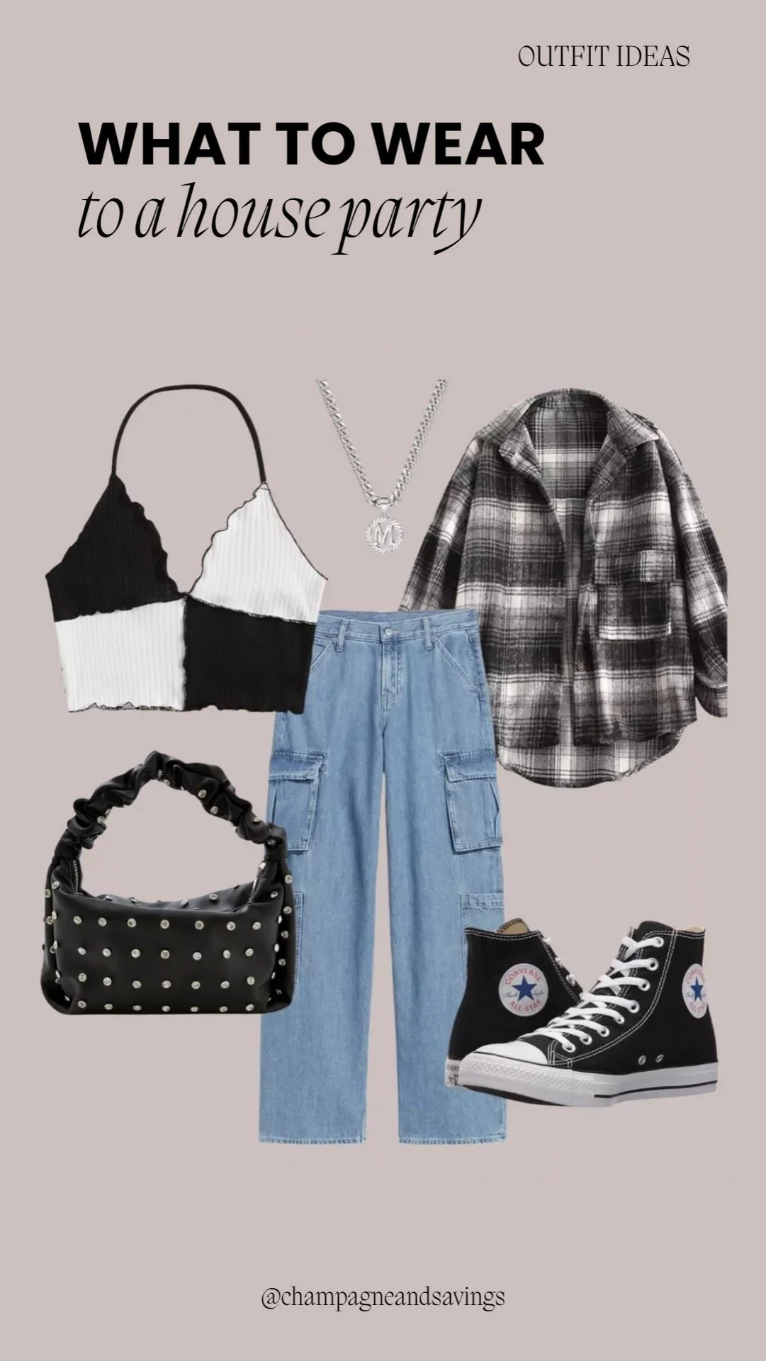 Casual outfit styled with edgy details and chic accessories for trendy street style inspiration.