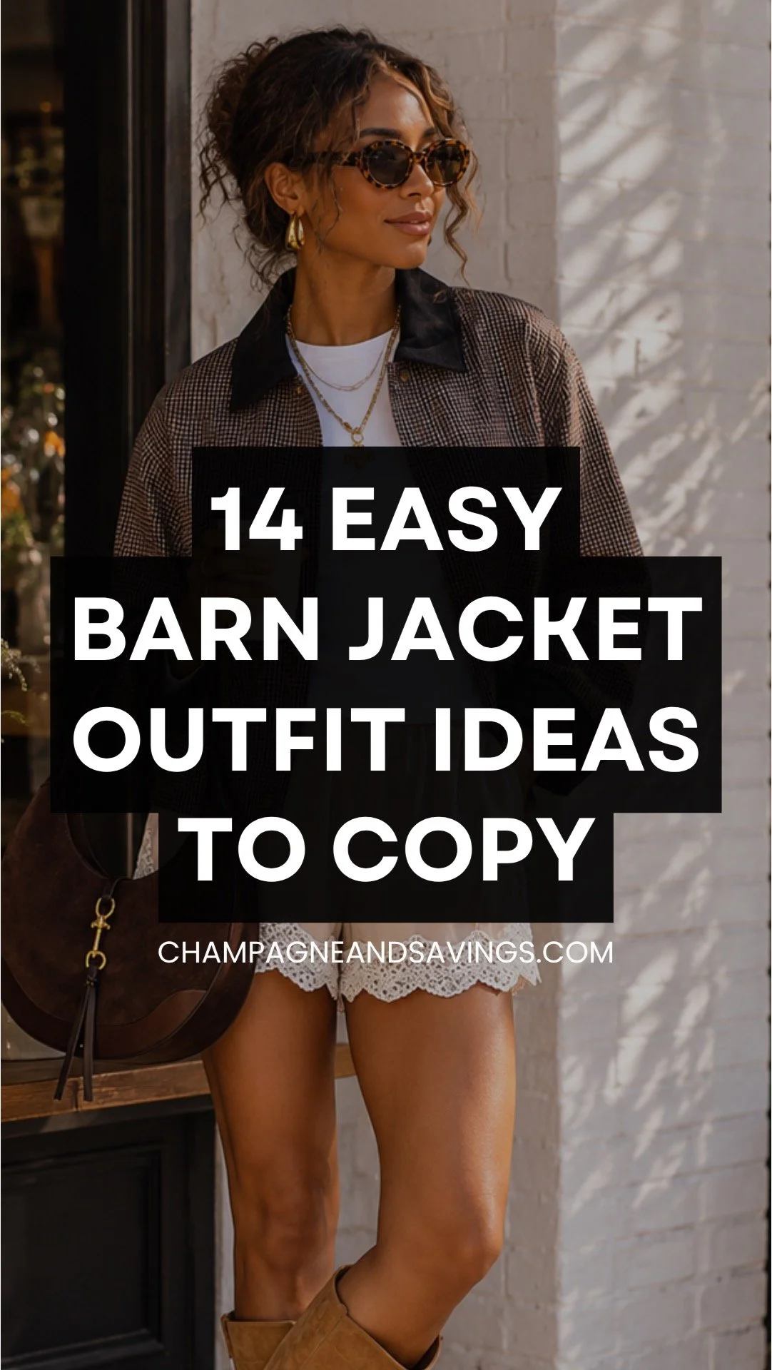 Image that says 14 Easy Barn Jacket Outfit Ideas to Copy and has a girl in the background in a styled outfit.