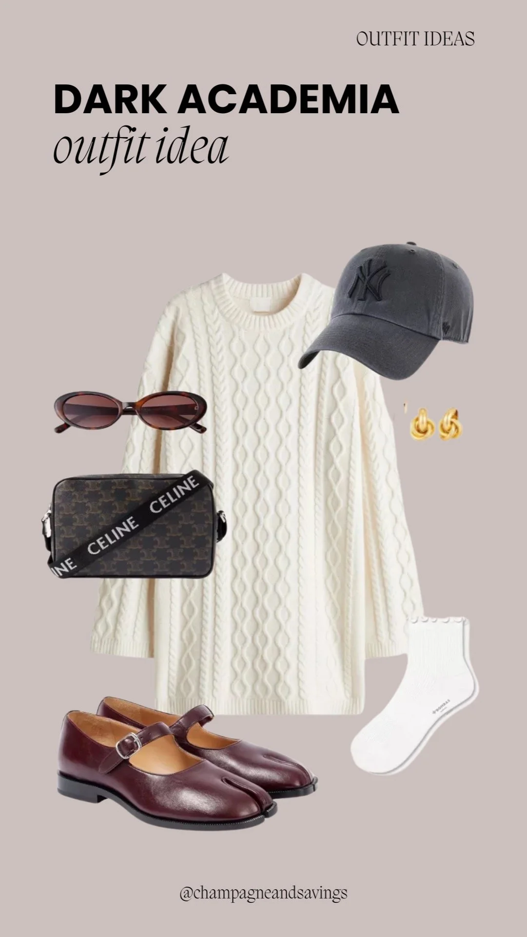 Chunky Sweater with a Baseball Cap