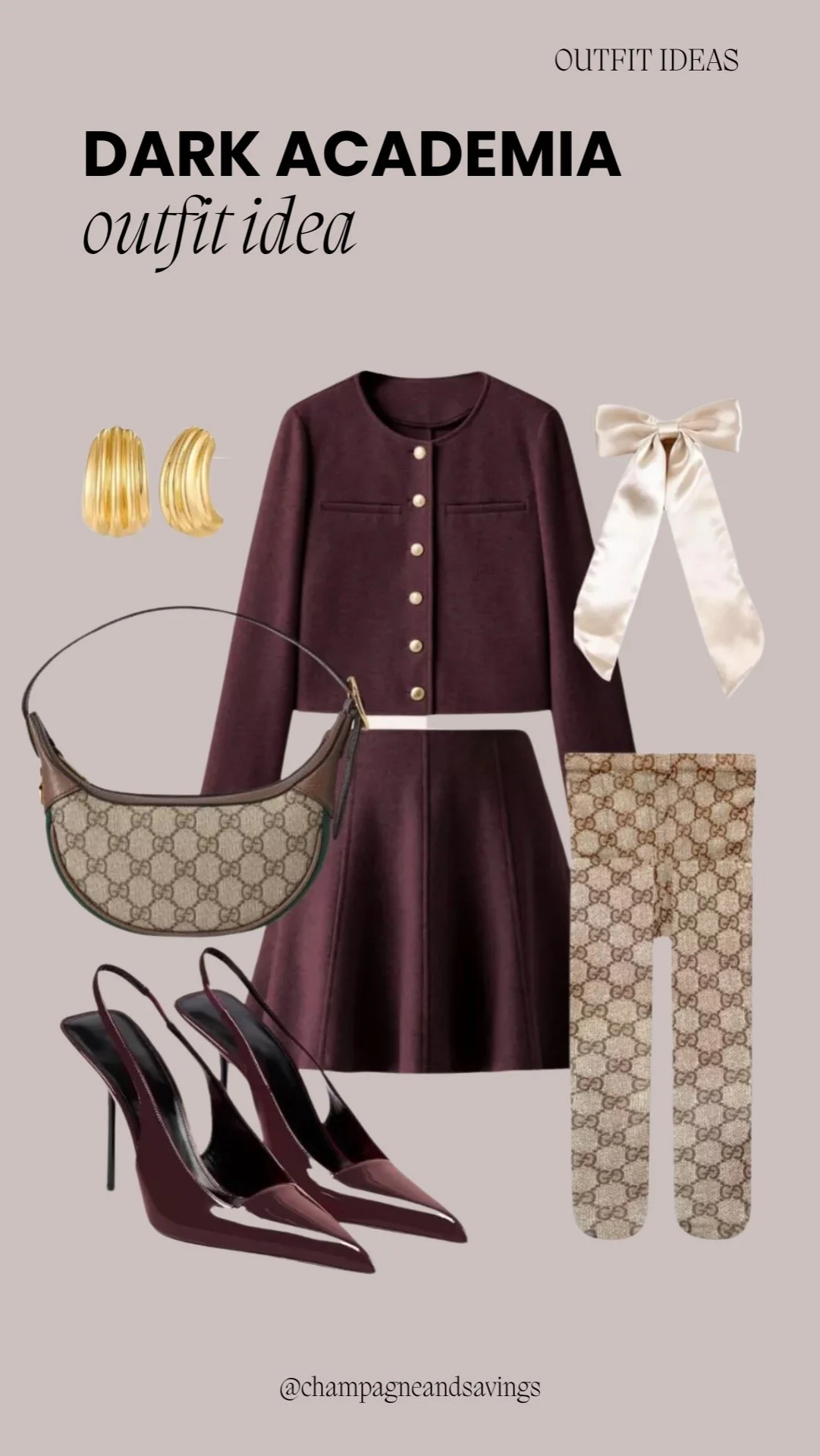 Burgundy Set with Gucci Tights
