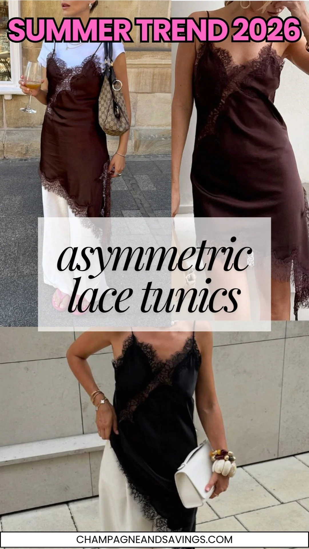 asymmetric lace tunics