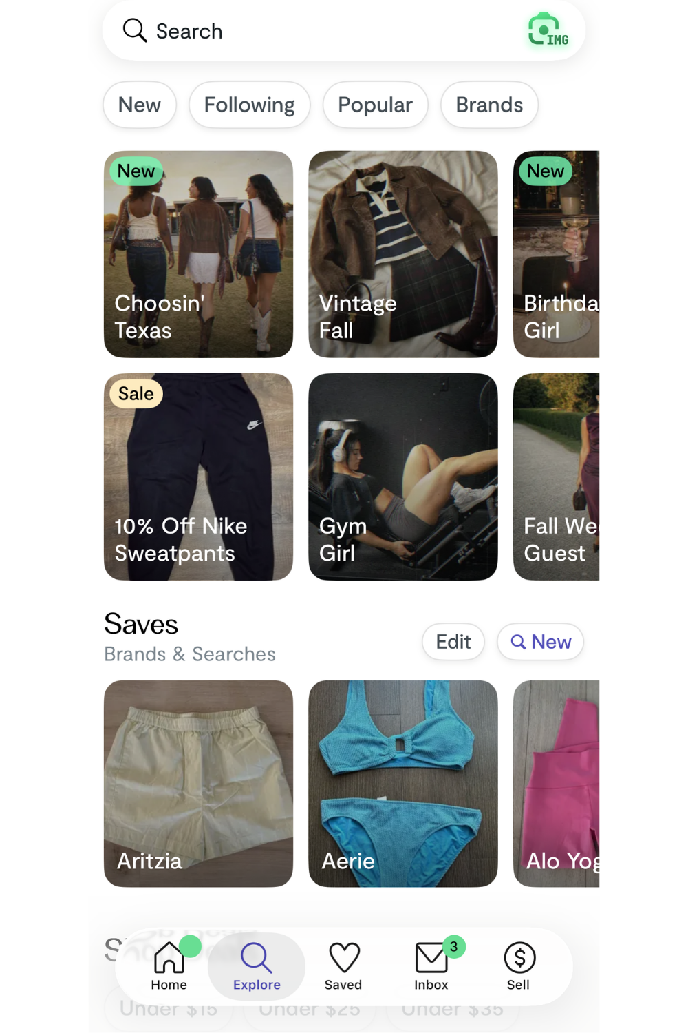 curtsy thrifting app feed