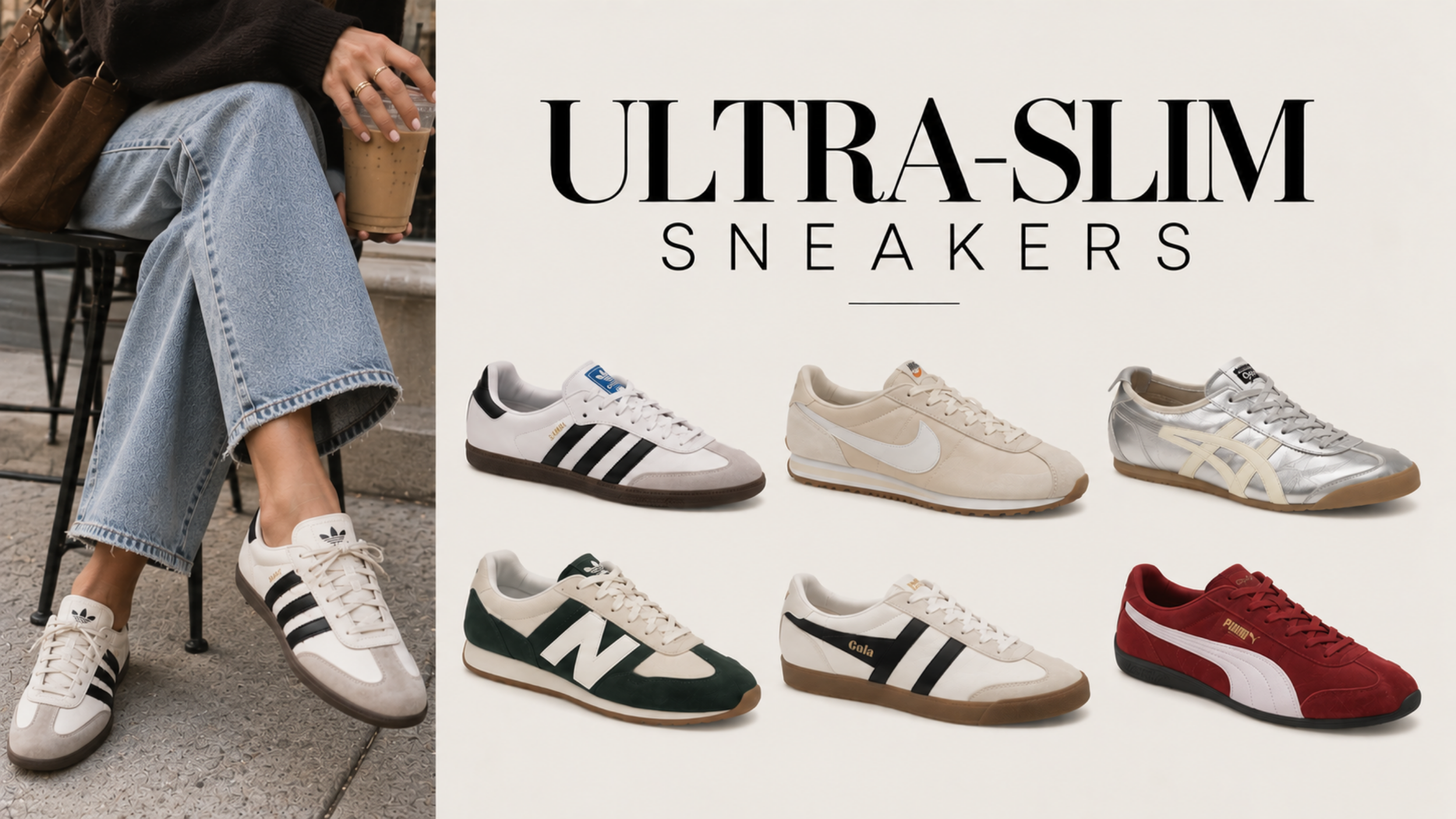 Ultra-slim sneakers  featured as one of the top 2027 shoe trends for women.