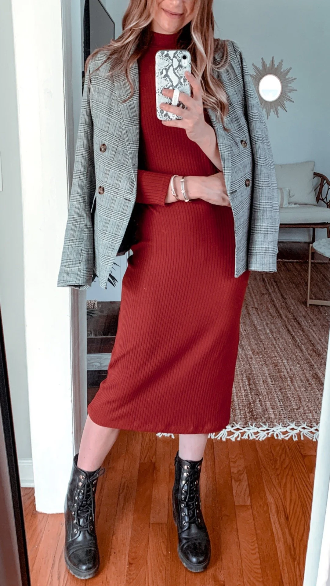Midi Knit Dress & Oversized Blazer
