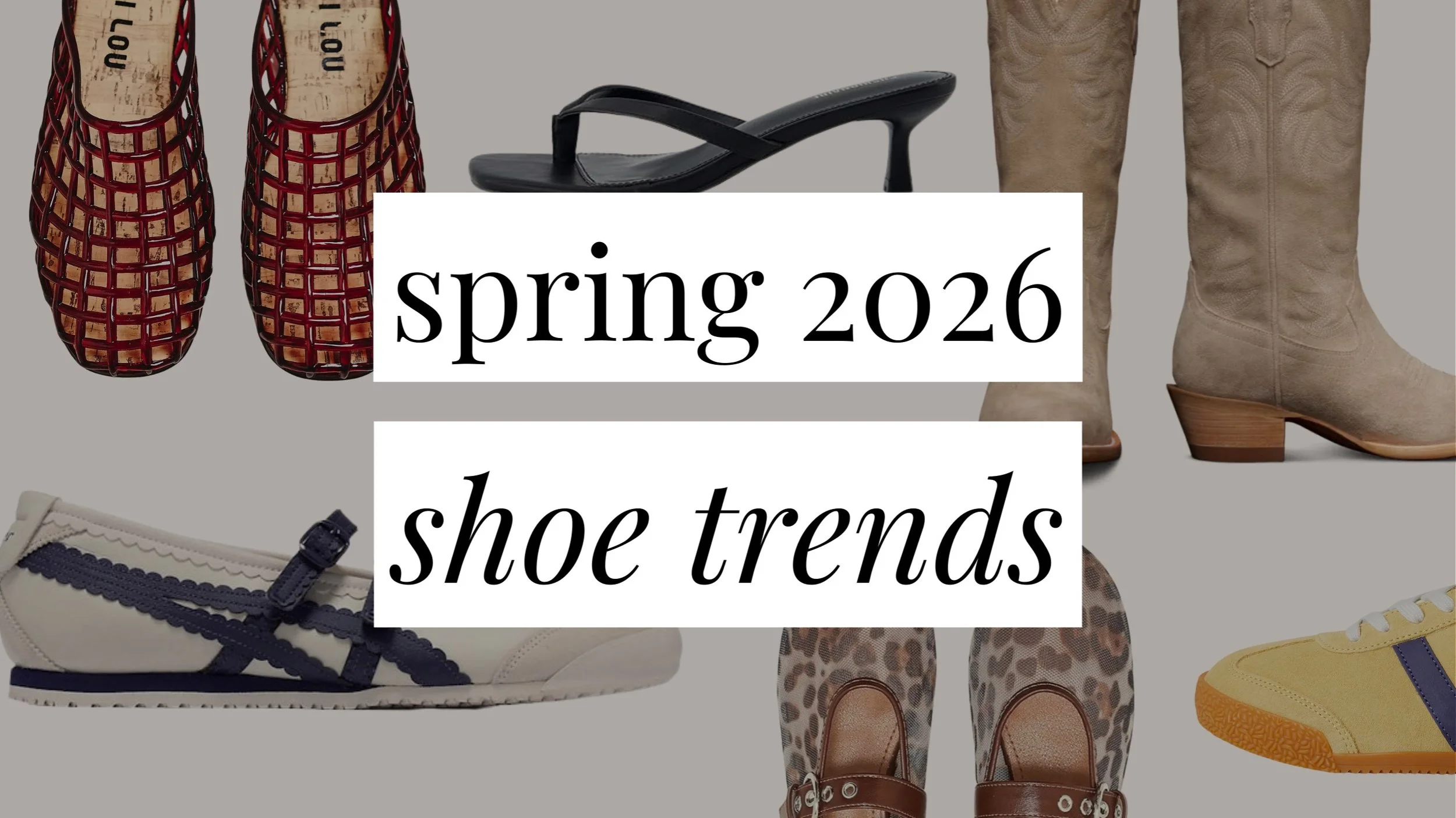 Fashion collage showcasing the top spring 2026 shoe trends in fresh colors and modern silhouettes.