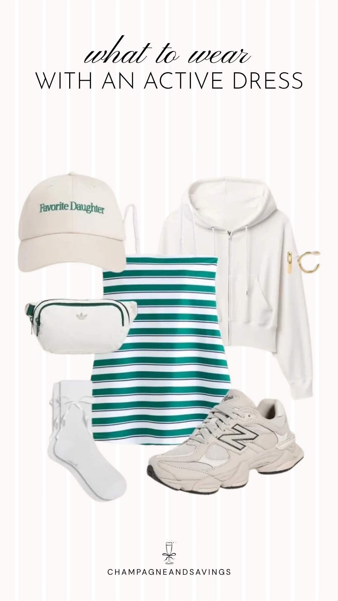 green striped athletic dress outfit idea