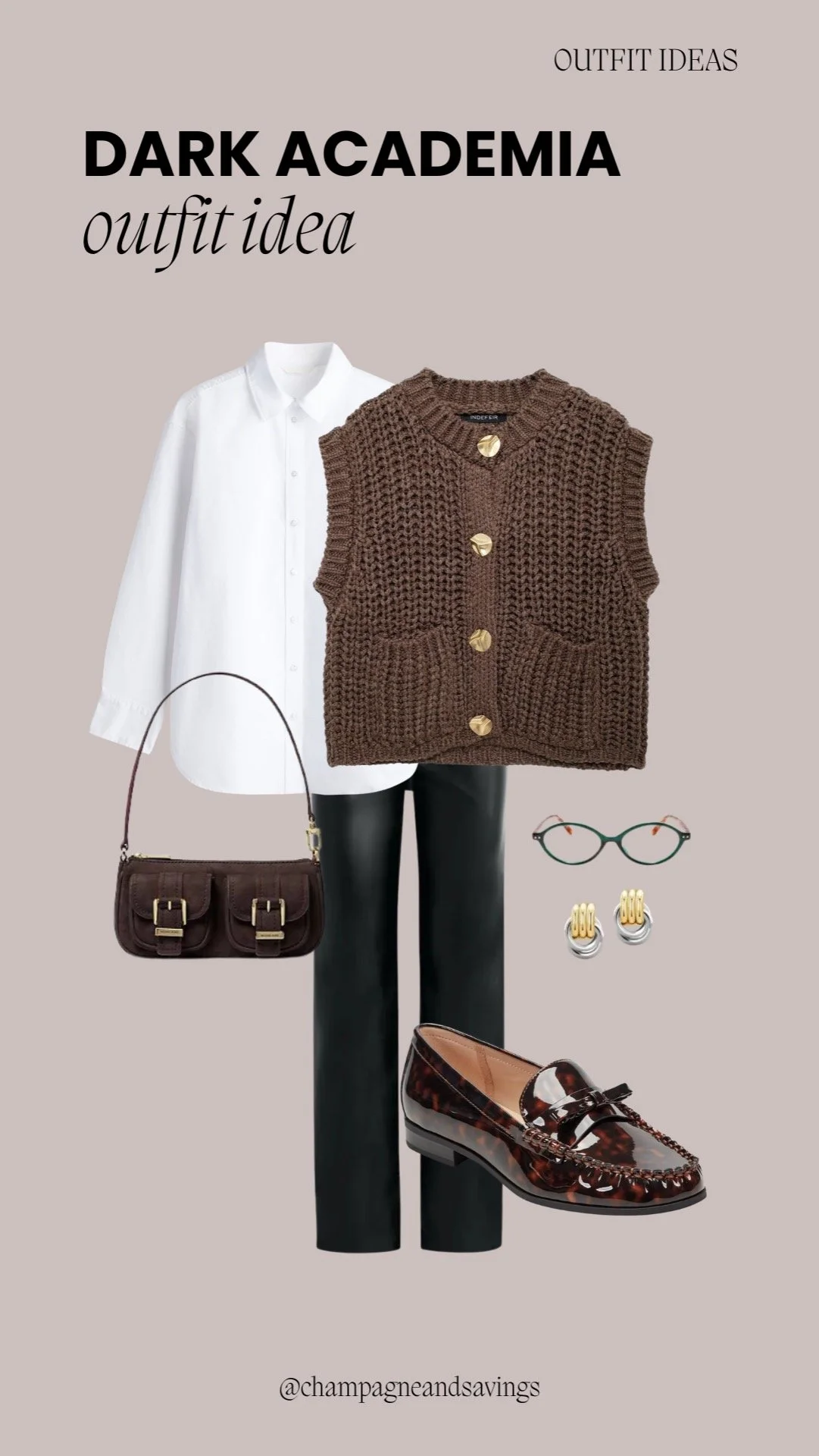 Sweater Vest and Leather Pants outfit