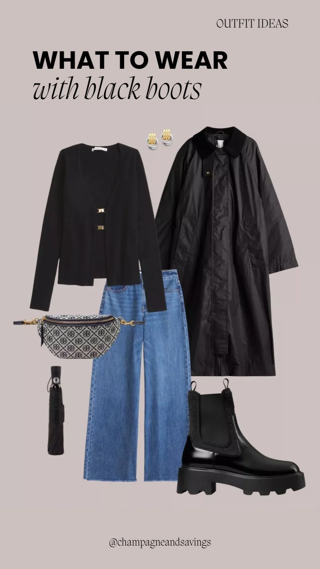 Casual chic outfit styled with black Chelsea boots, featuring an effortless everyday look.