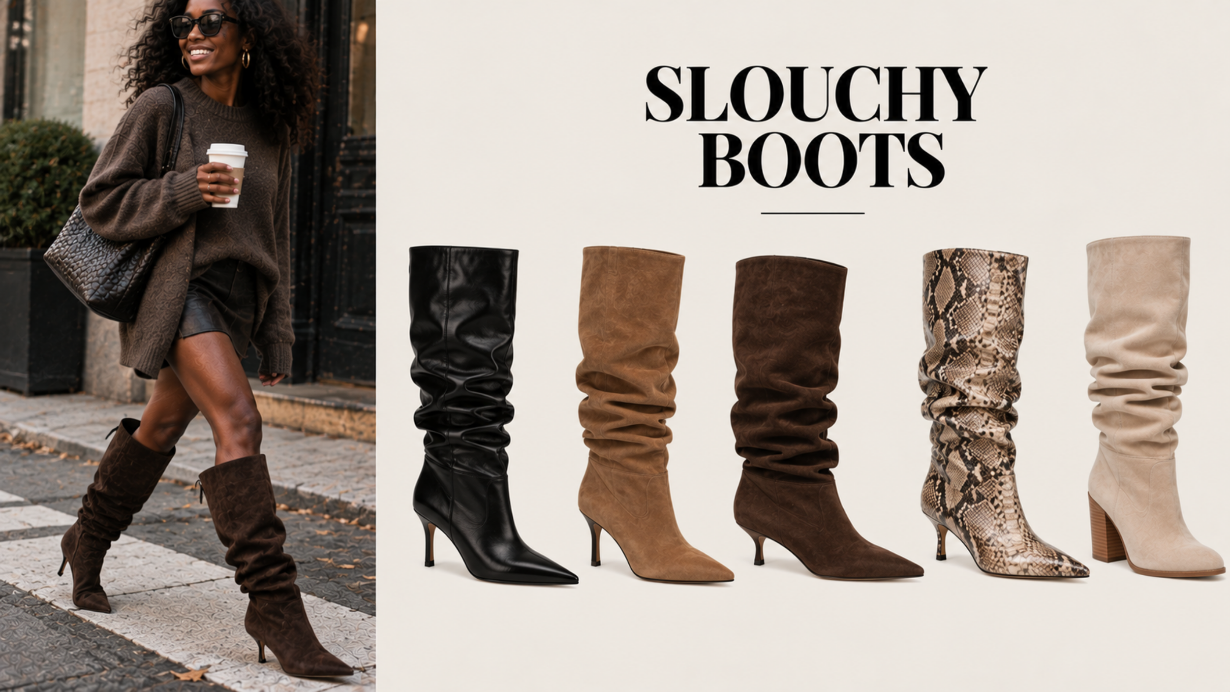 Slouchy boots  featured as one of the top 2027 shoe trends for women.