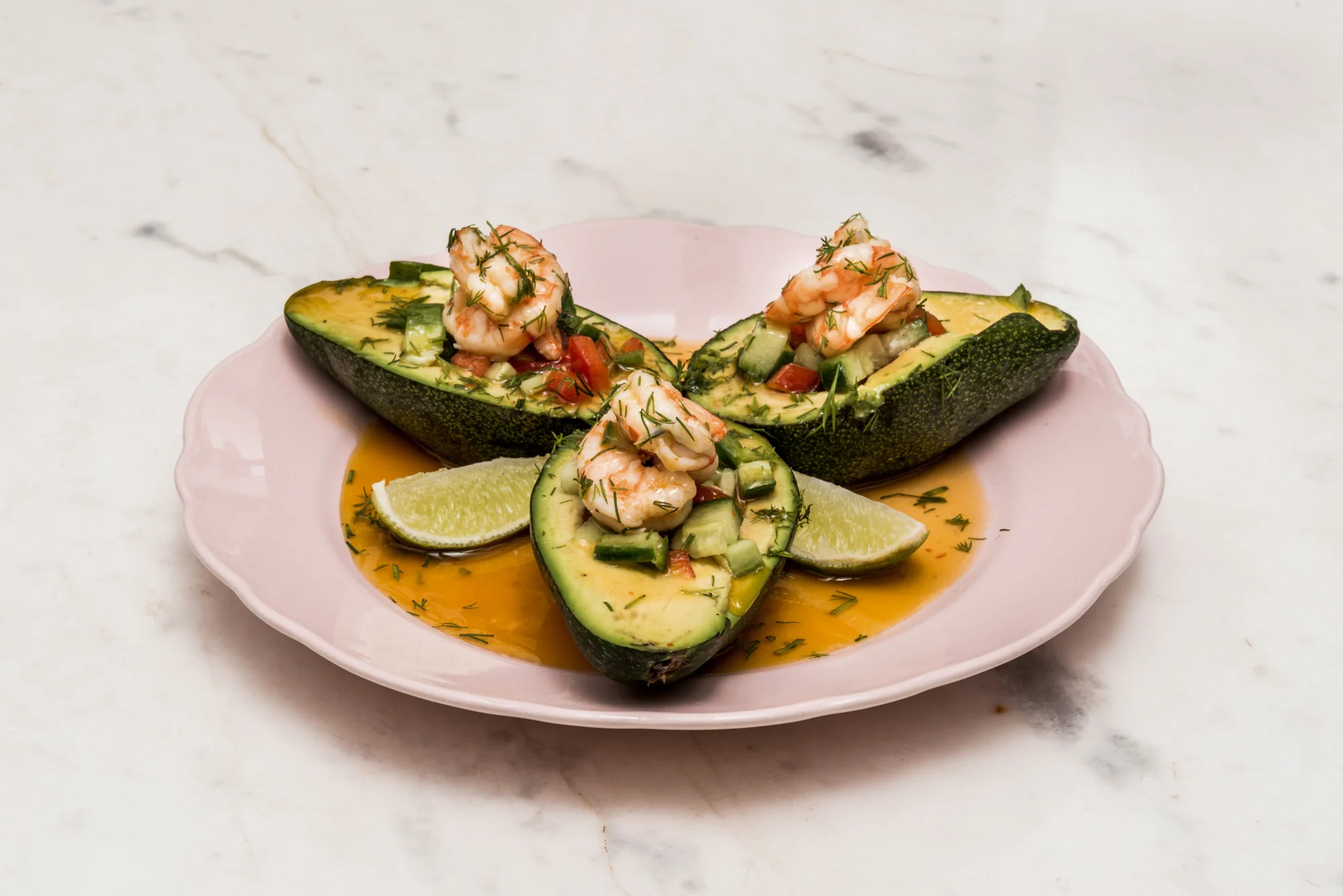Shrimps avocado