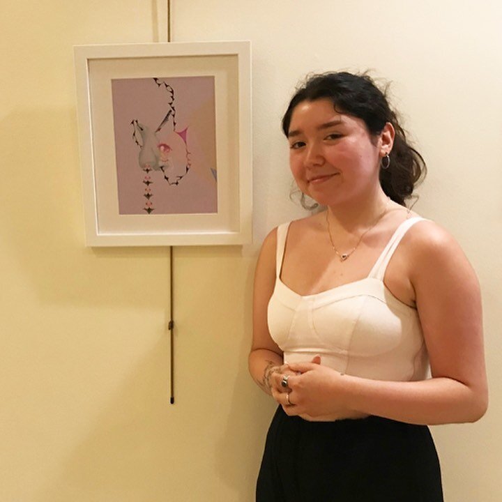 Madelyn Roldan at the opening reception for her exhibition at the Riverside Town Hall. 27 Riverside Road, Riverside, Illinois. Open through September 29, Monday-Thursday 9am-4pm, Friday 9am-3pm. @riversideartscenter @madelynril #riversideil #riversid