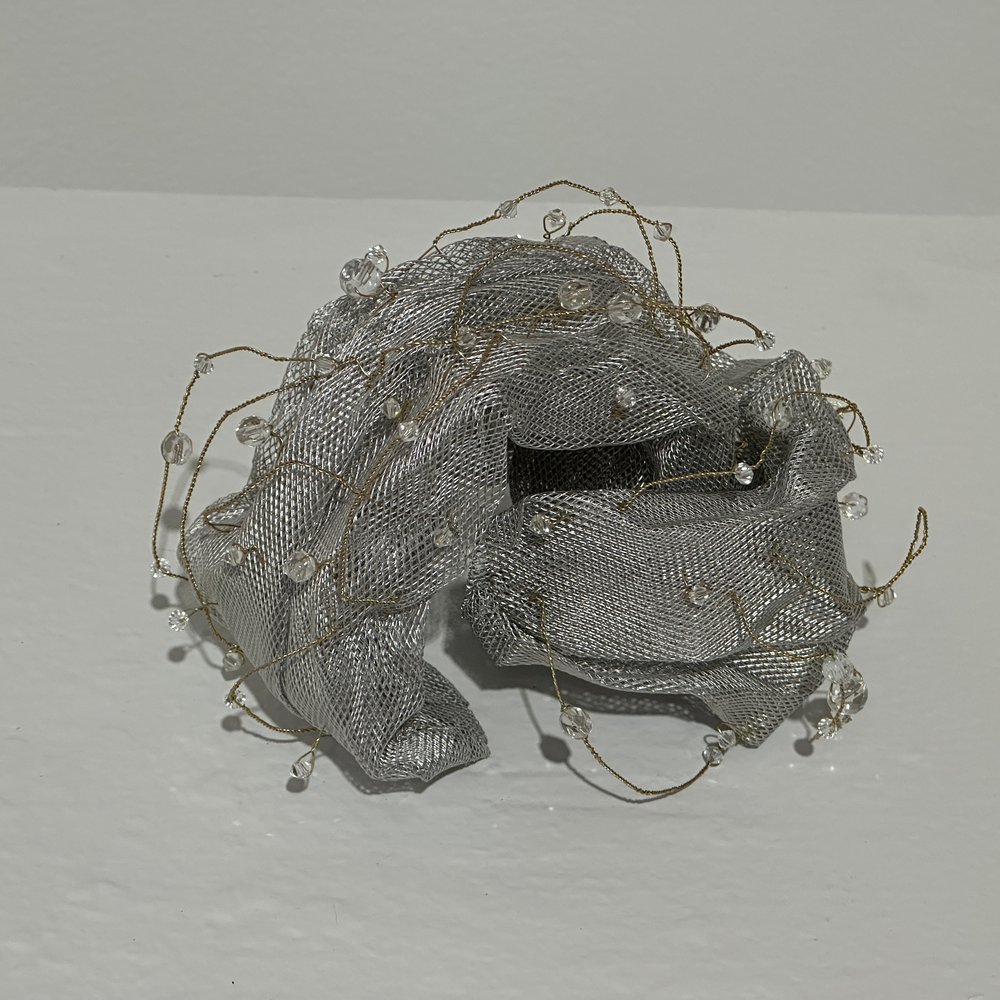 Claire Krupske, Grade 12 | "Pulse of the Future," Wire mesh, wire, beads