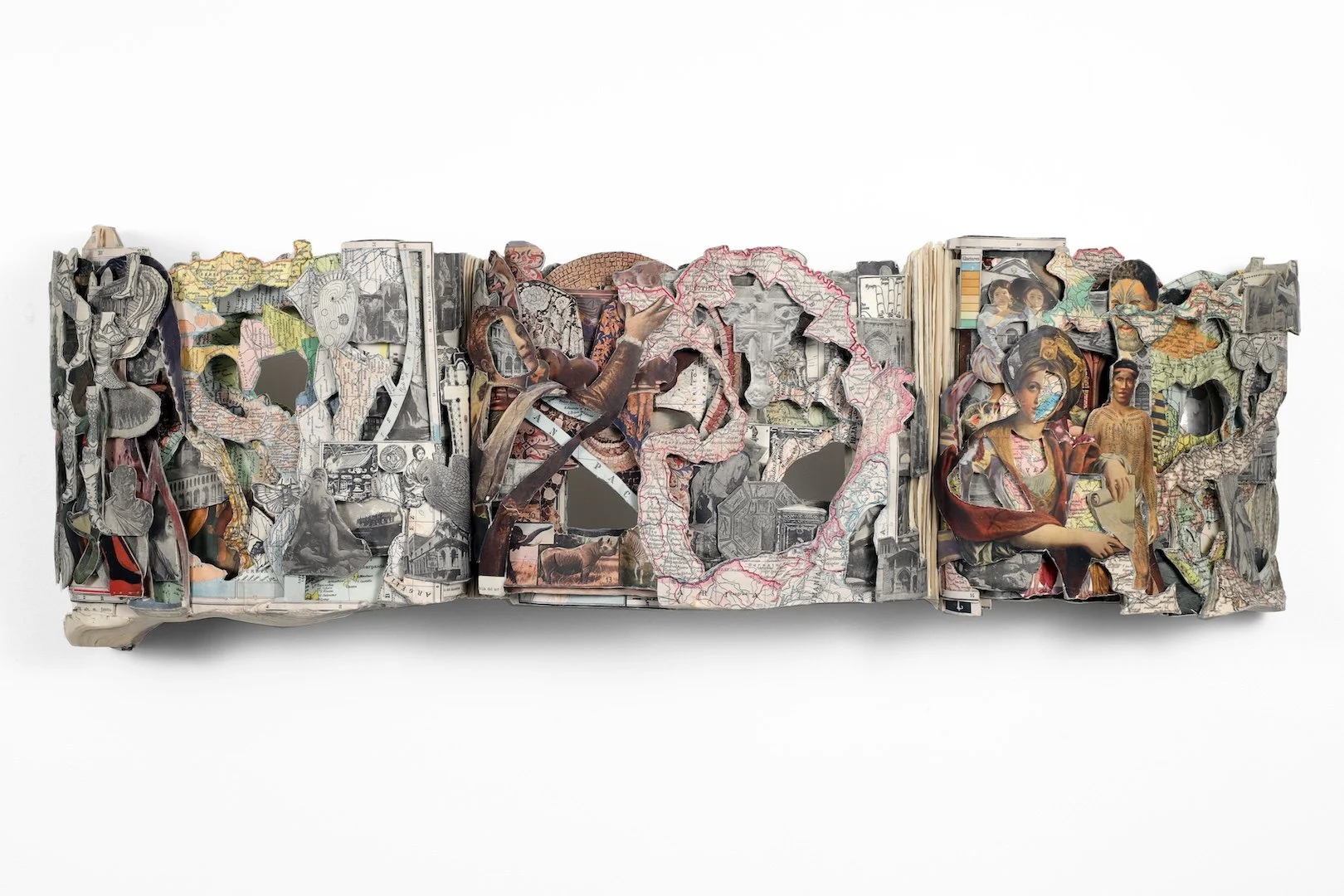 Diccionario Enciclopedico 2020, hardcover books, acrylic varnish, 10 x 29 x 6 inches