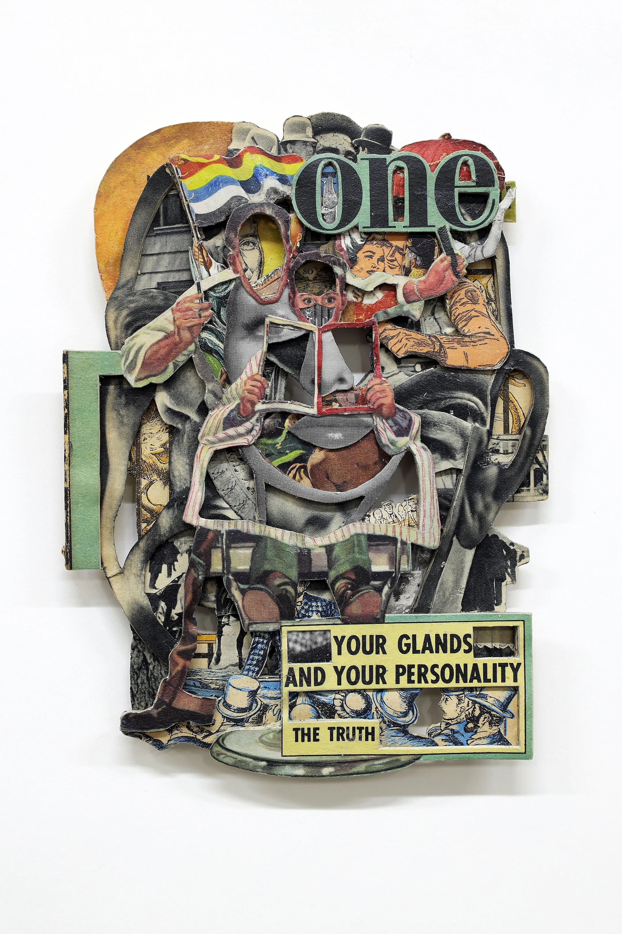 Your Glands and Your Personality 2025, vintage magazine, acrylic varnish, 7.5 x 5.375 x .25 inches