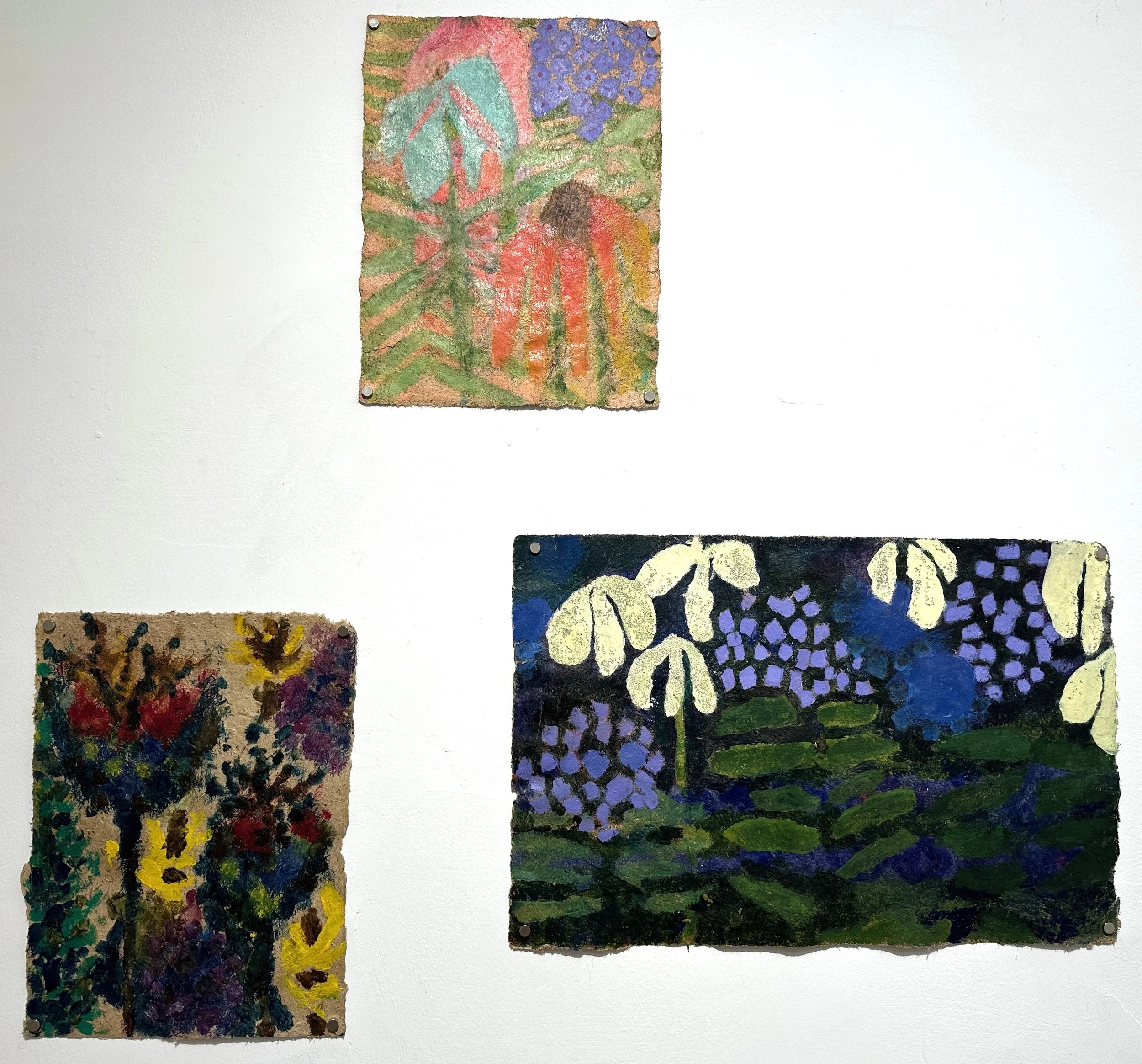 Susannah Papish Untitled, 2024, Egg tempera on handmade dung paper made by Melissa Potter