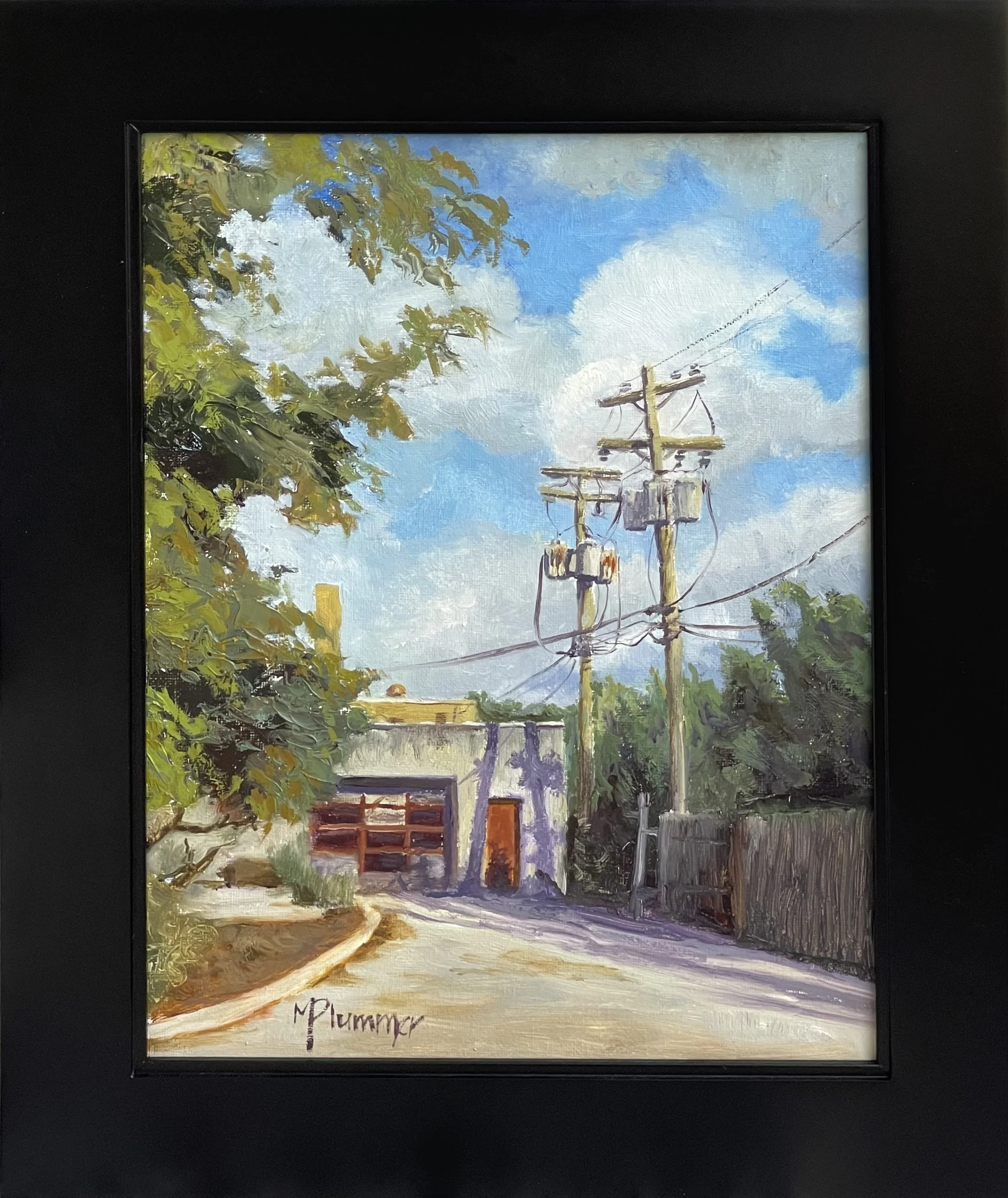 back garage at noon, 12x9, oil on canvas panel.jpeg