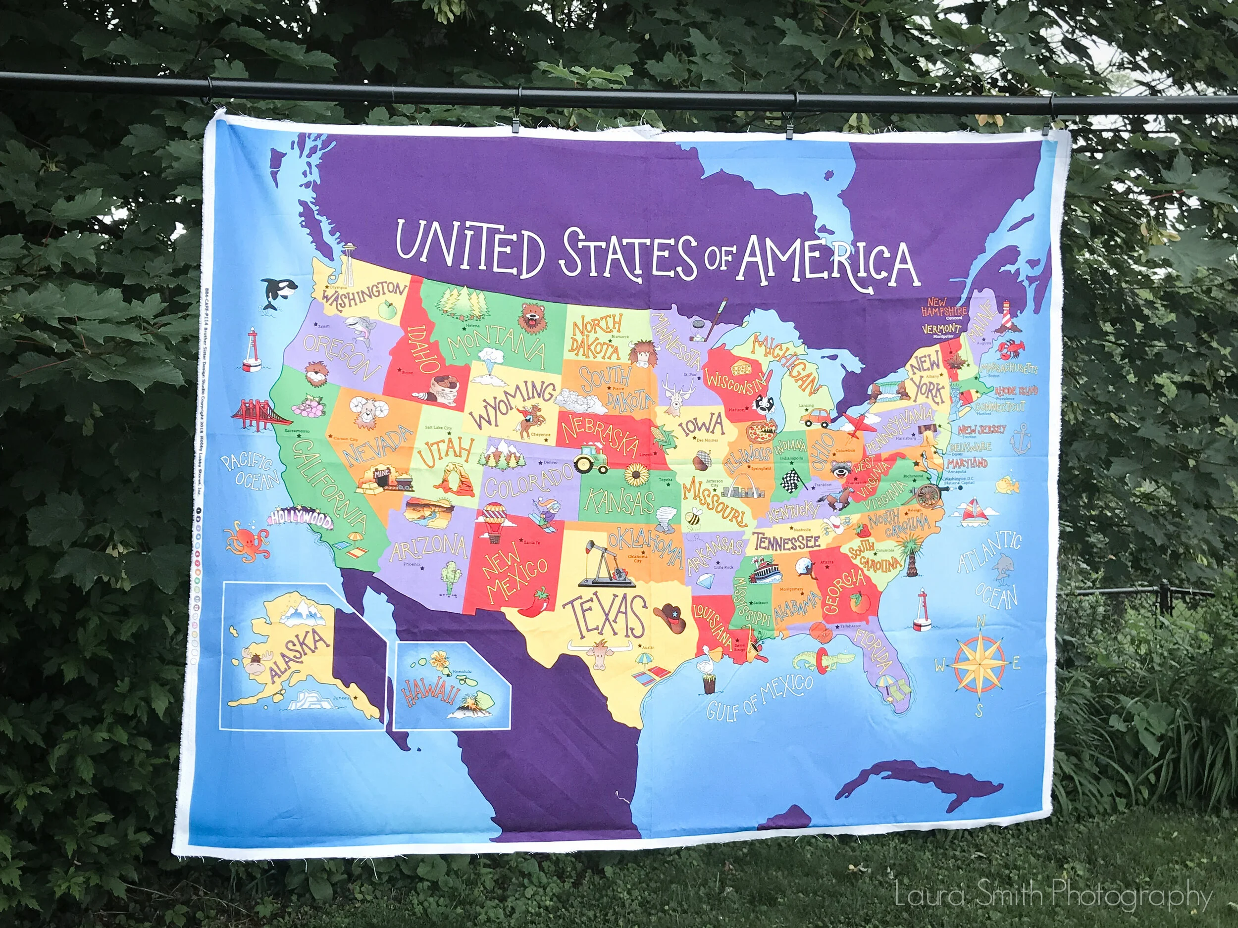 USA Map Quilt (Bright Colors)