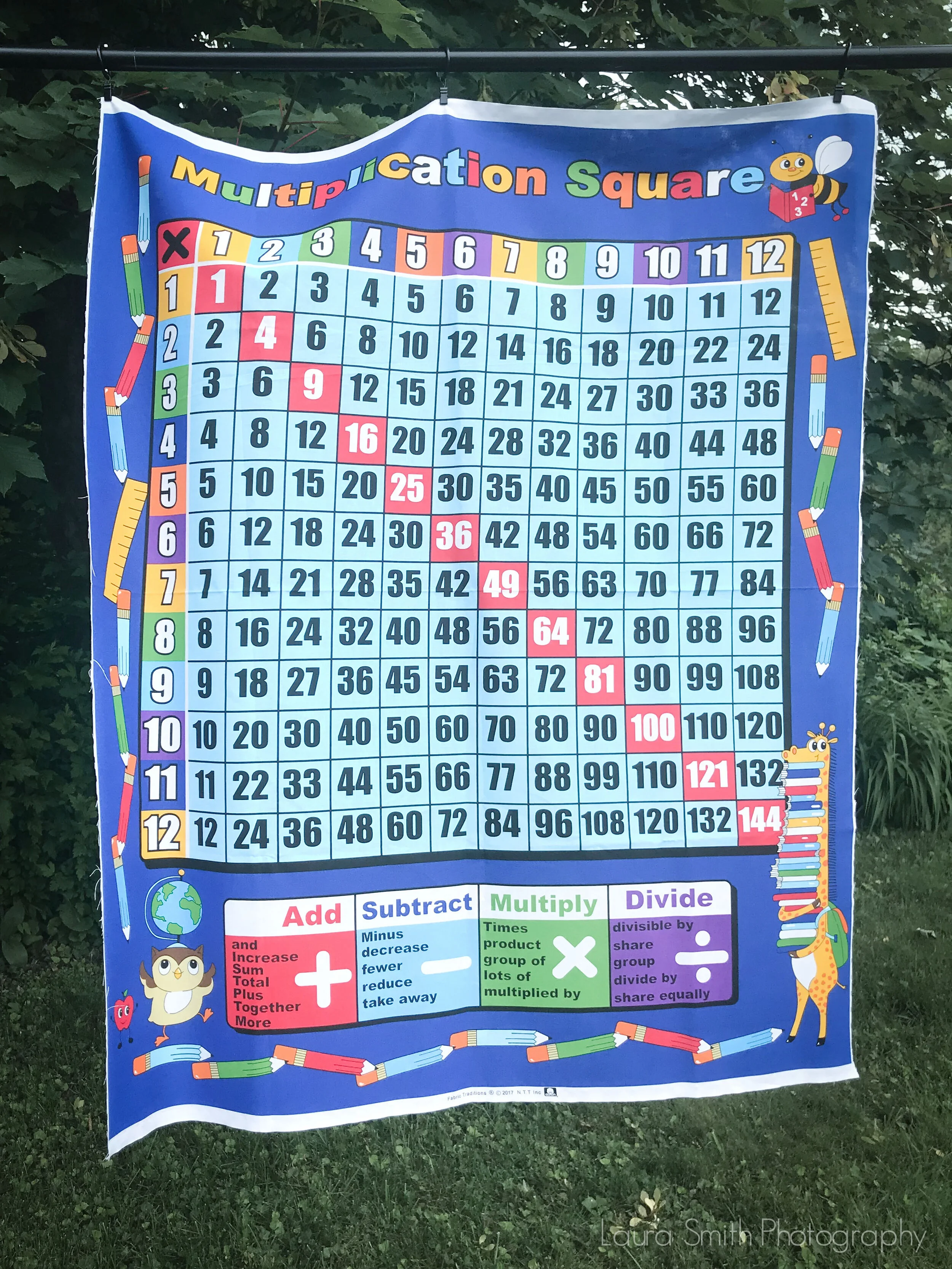 Multiplication Square Quilt