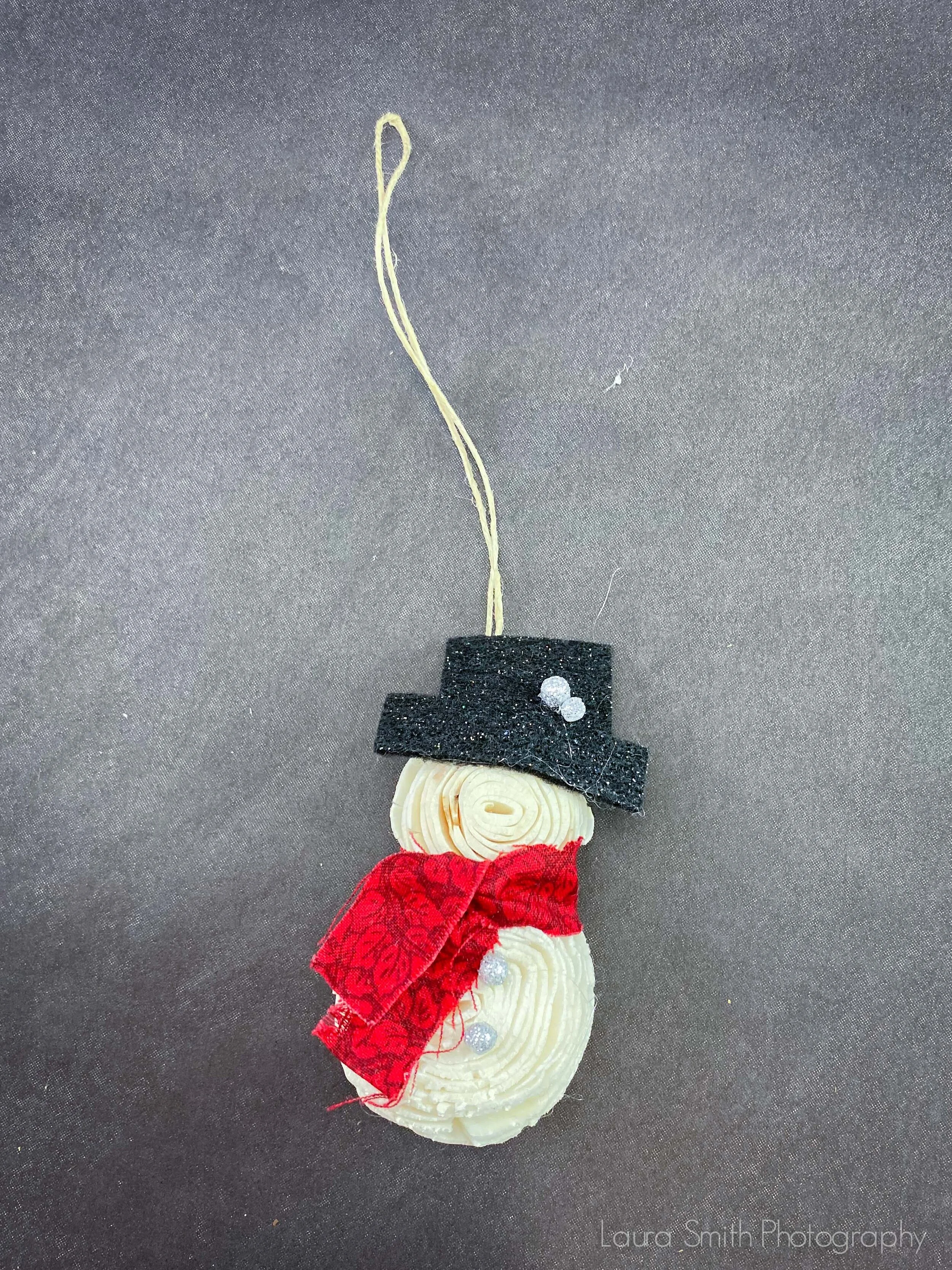 Small Snowman Ornament- Red