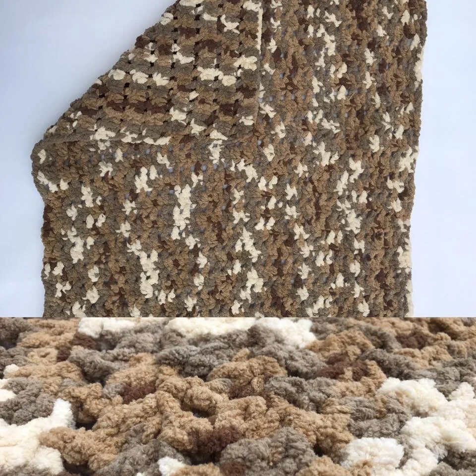 Brown Crocheted Baby Blanket