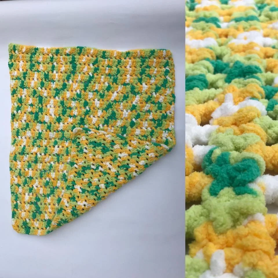 Green and Yellow Crochet Baby Blanket