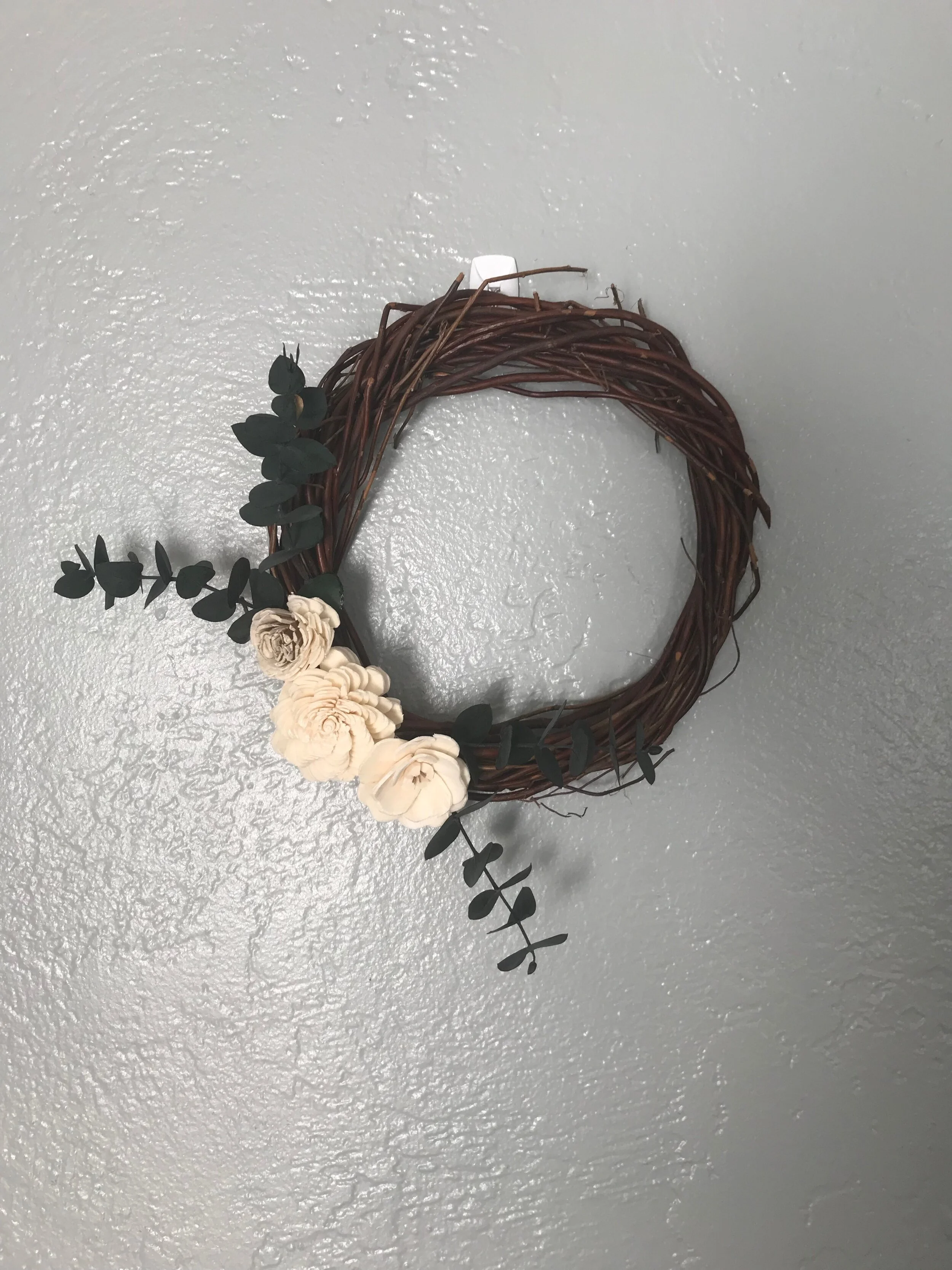 Wood Flower Wreath Stick Base