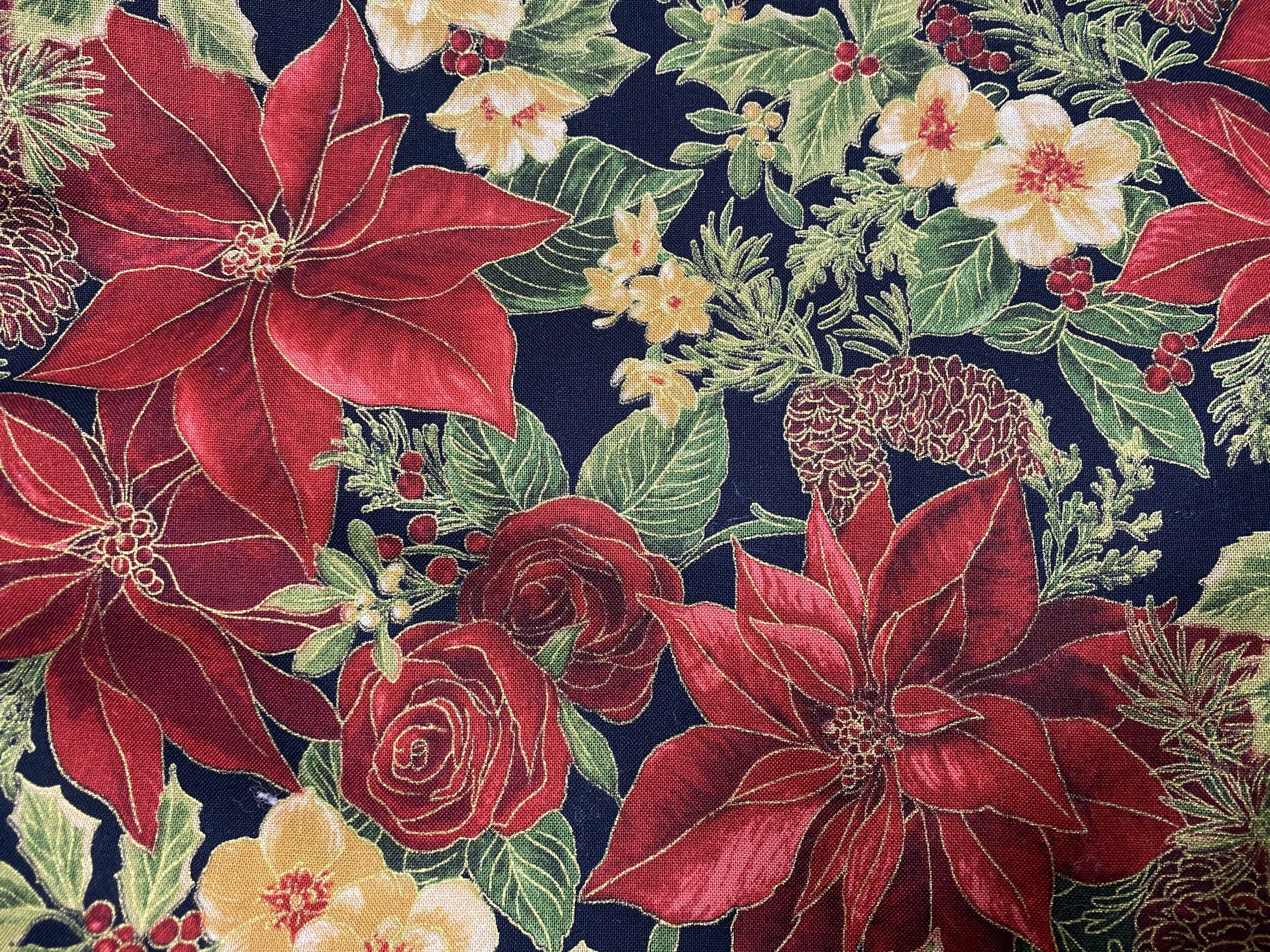 Christmas Poinsettias and Roses