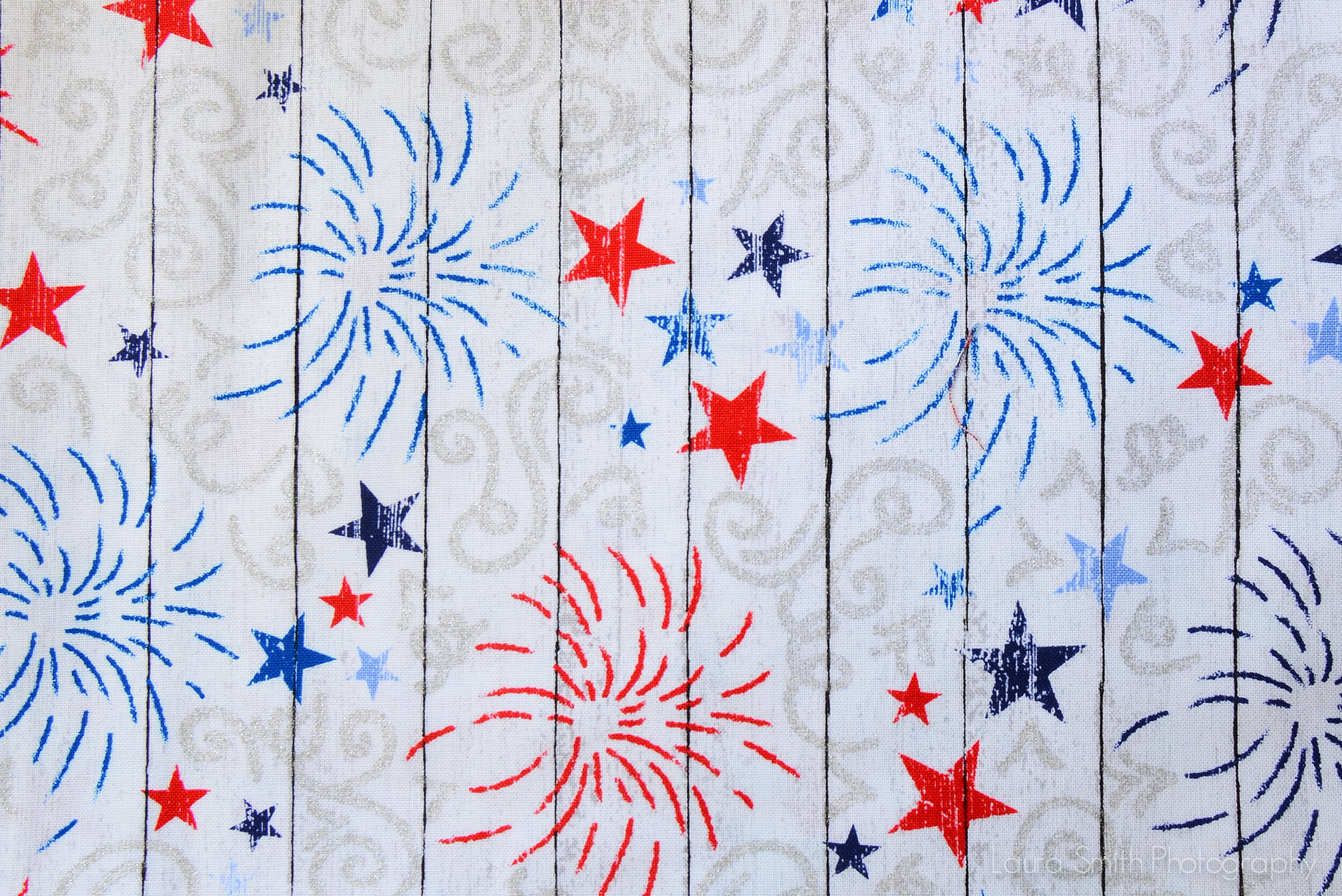 Red, White, Blue Stars and Fireworks
