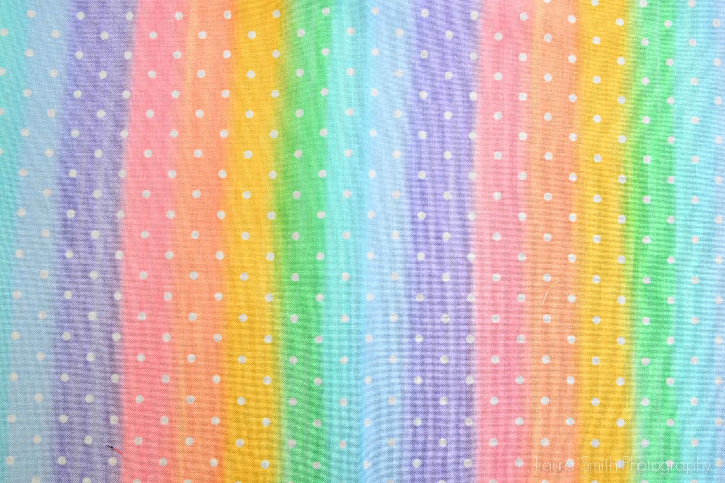 Rainbow w/ White Polka Dots
