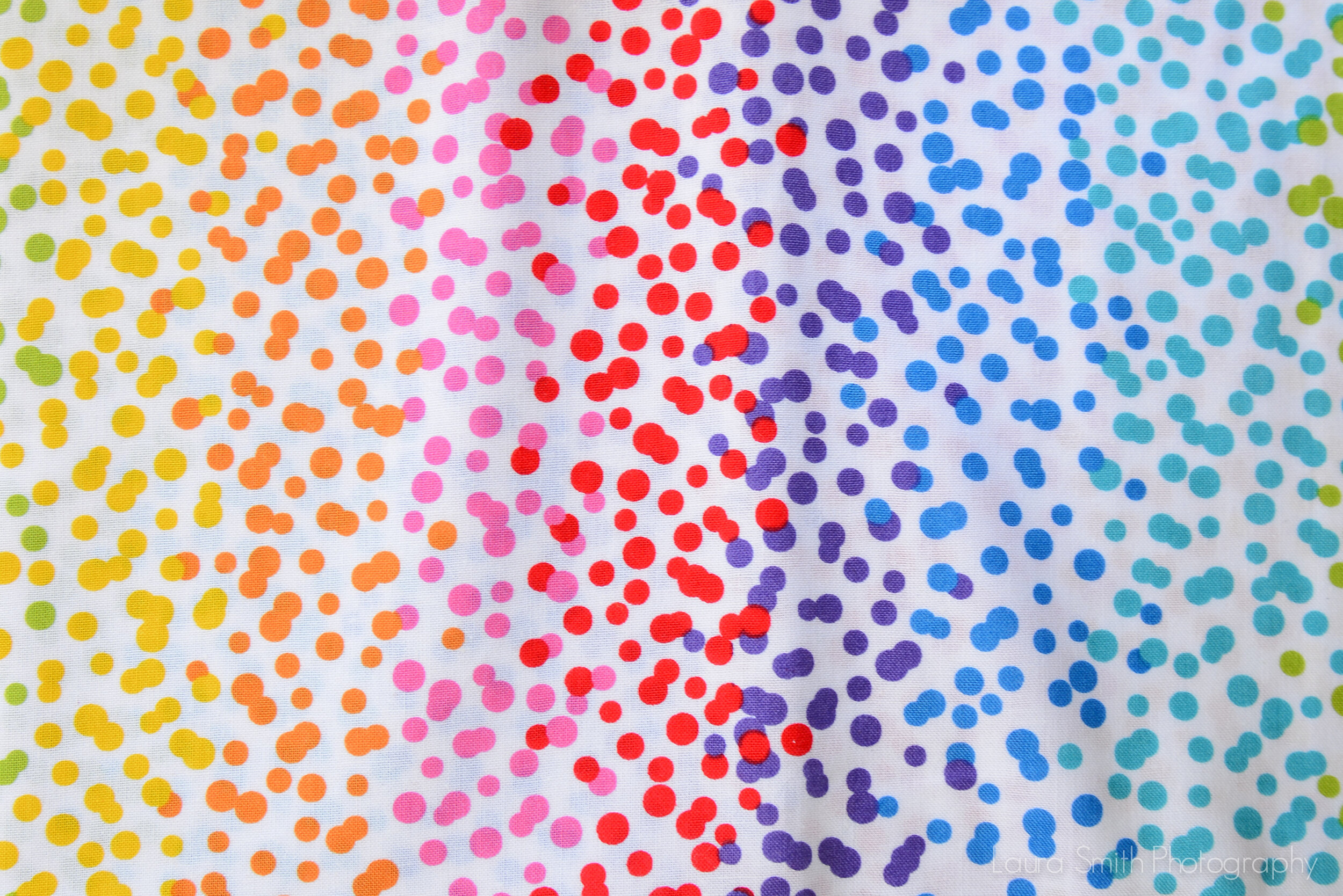 Rainbow Polka Dots on White