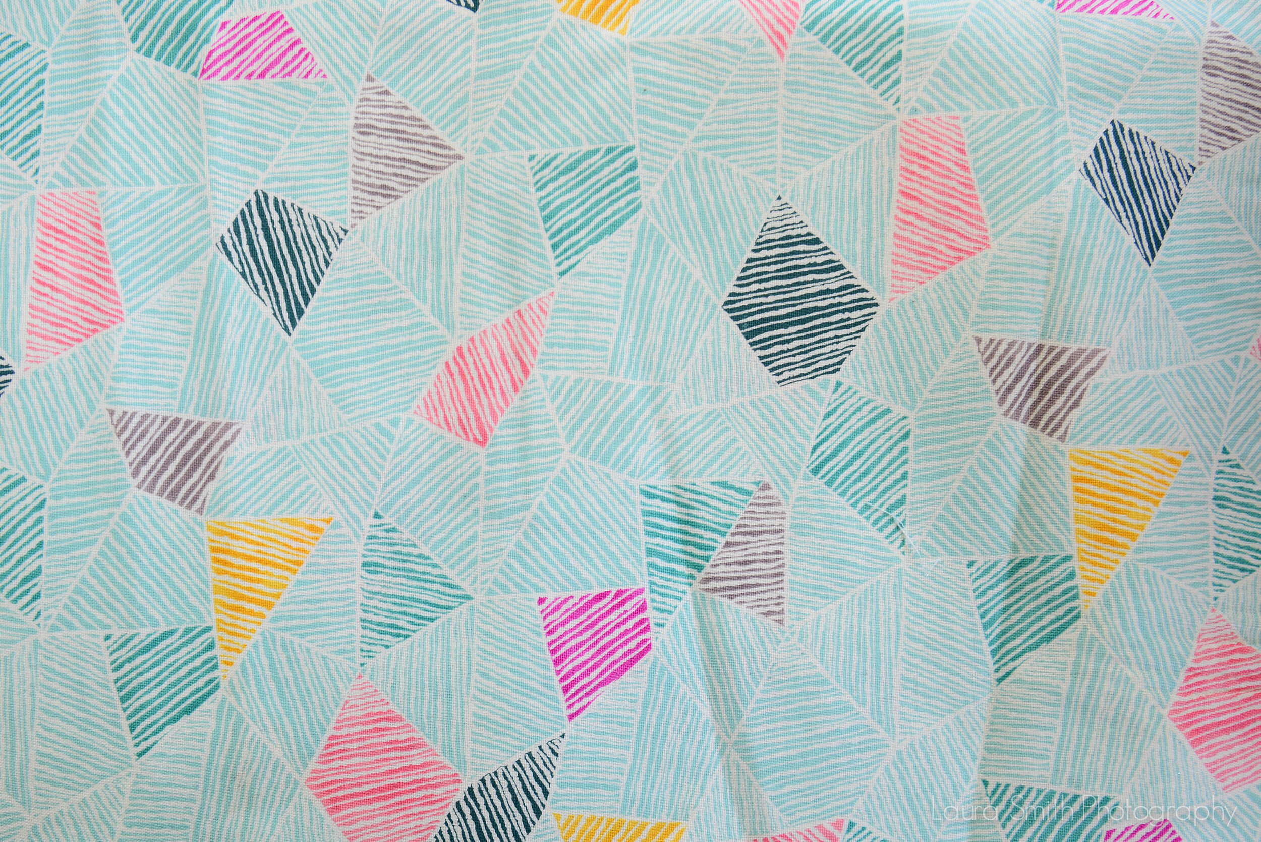Teal with Color Geometric Shapes