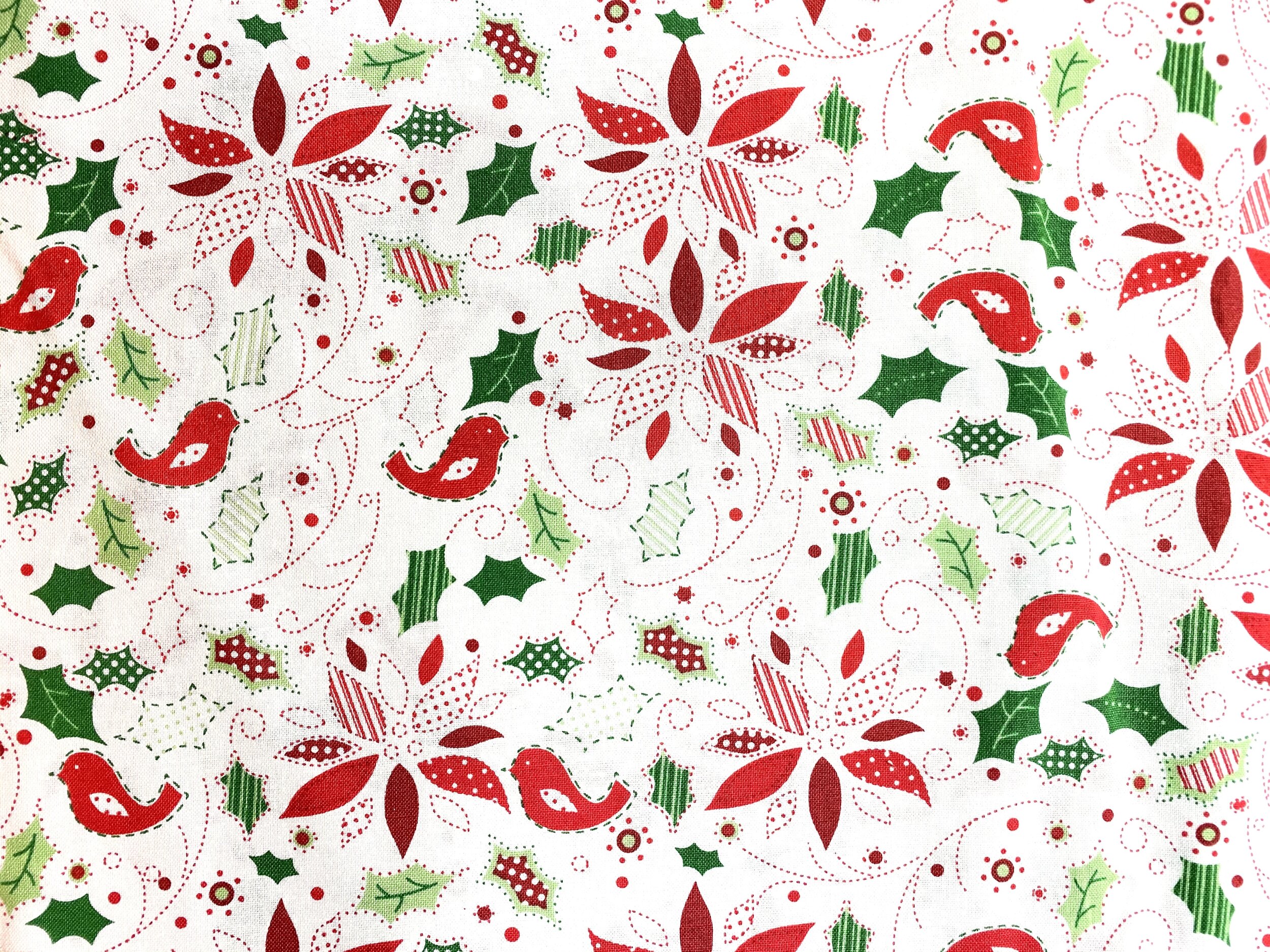 Red and green Abstract Poinsettia 
