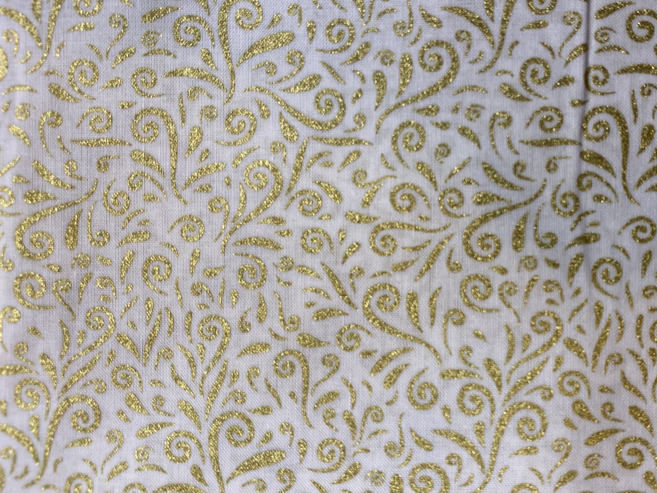 Gold Swirl on White