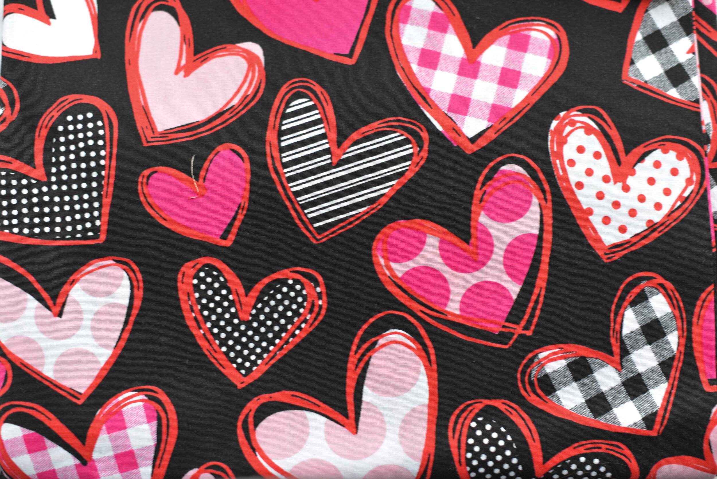 Red and Pink Hearts with Designs
