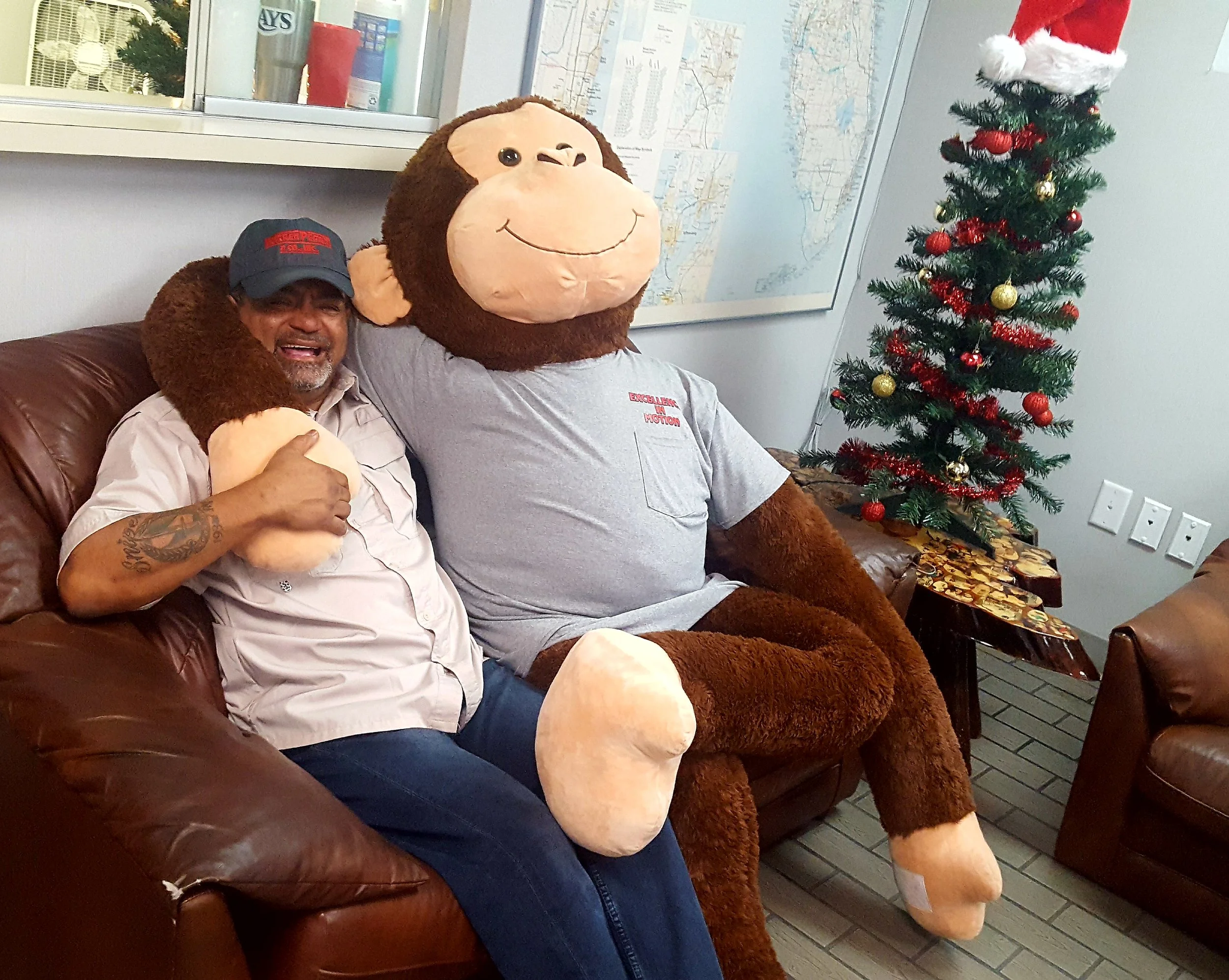 Damian messing around at the office