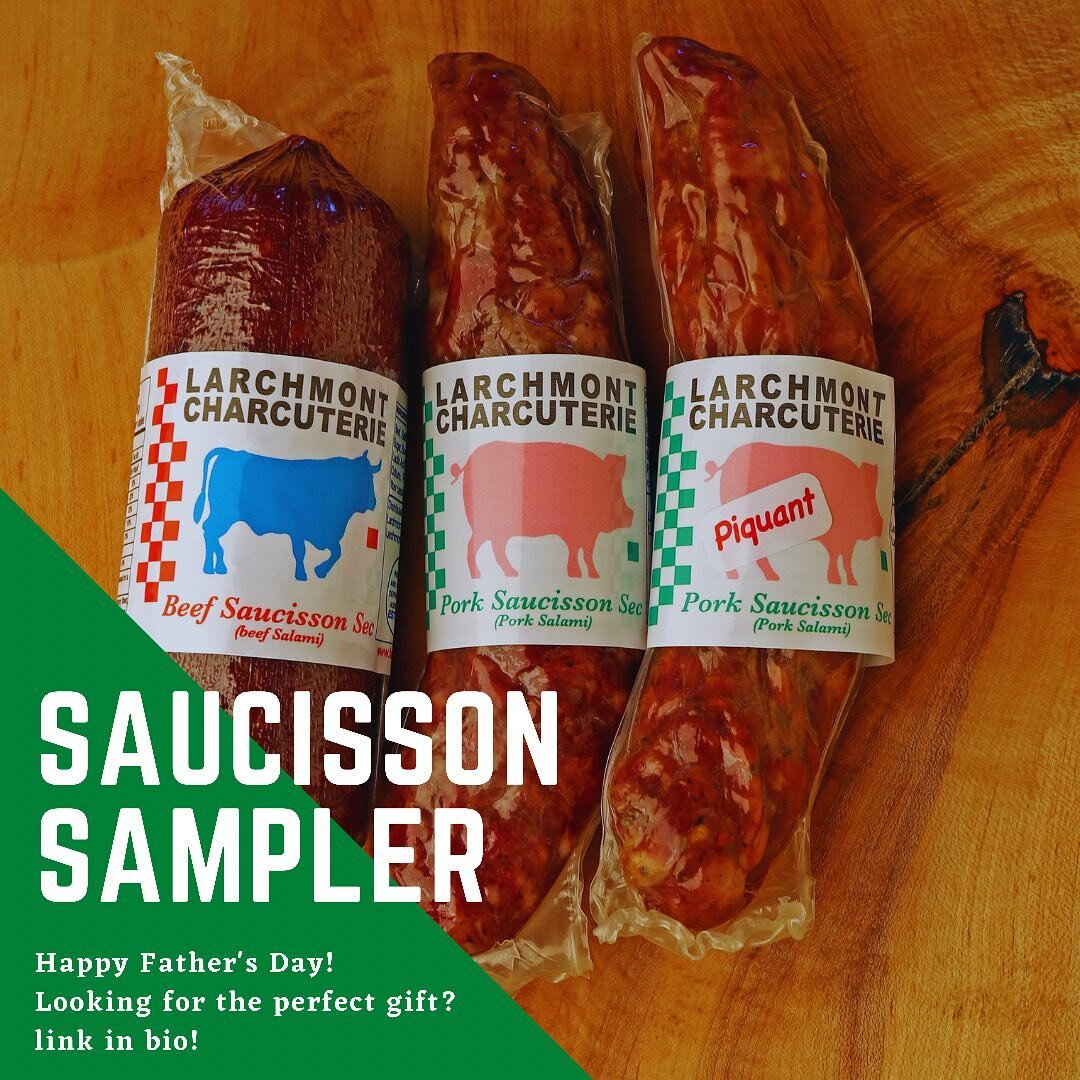 Father's Day is just two weeks away! Order your saucisson sampler today to get it in time! Includes one 100% beef saucisson, one classic pork, and one spicy pork! Link in bio