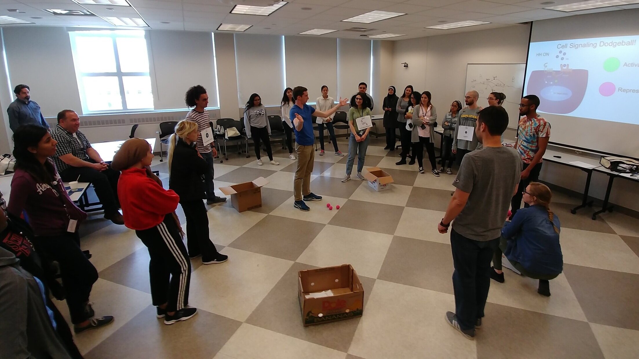  Students gather for Cell Signaling Dodgeball 