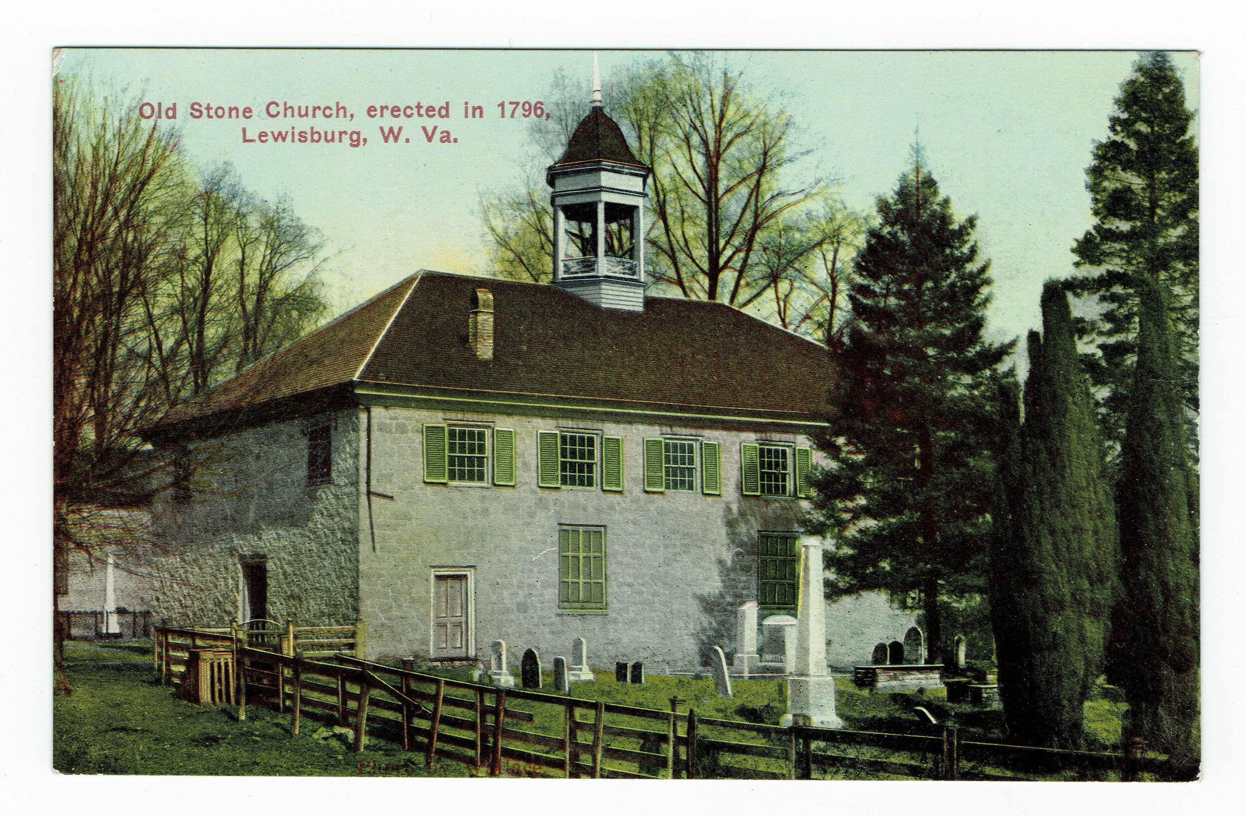 The Old Stone Church Lewisburg West Virginia Unused Vintage Postcard AF179 