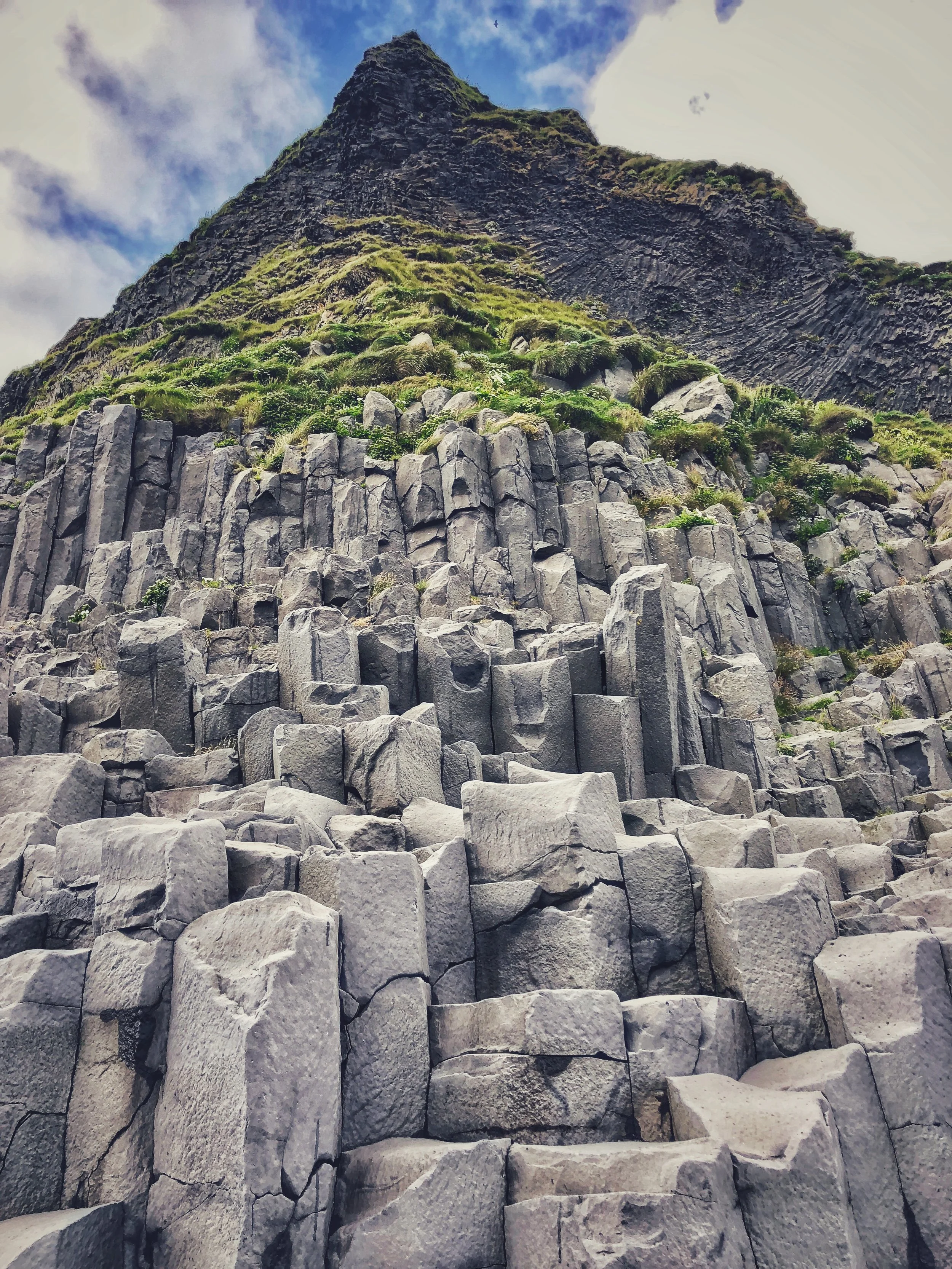 Basalt columns at the Black Sand Beach, Iceland