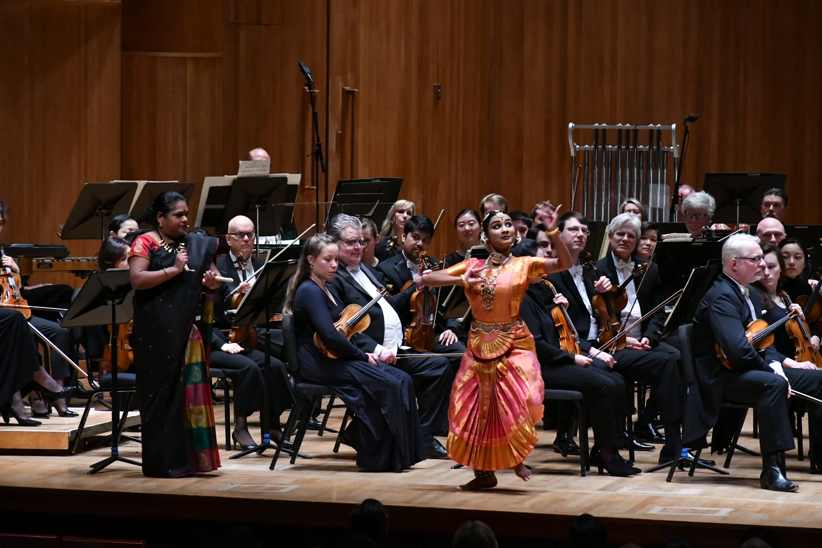 Traditional Indian dancer performs demonstration with the BSO