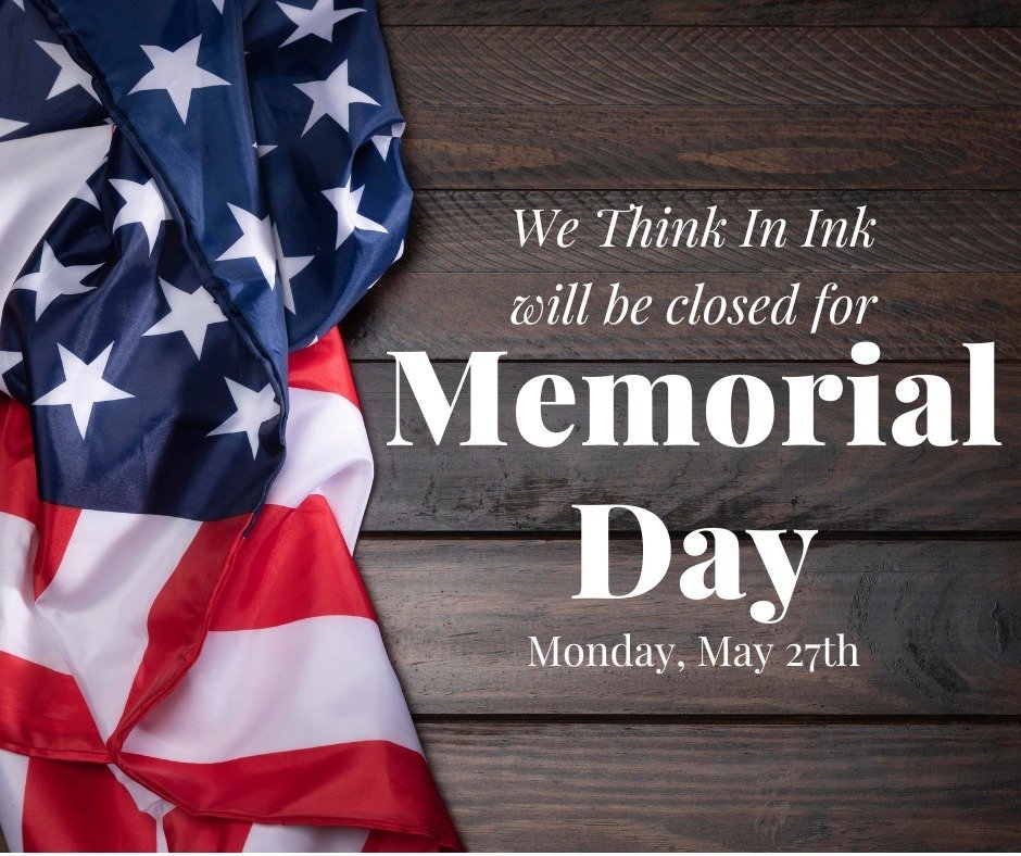 We will be closed Monday, May 27th for Memorial Day. See you Tuesday!