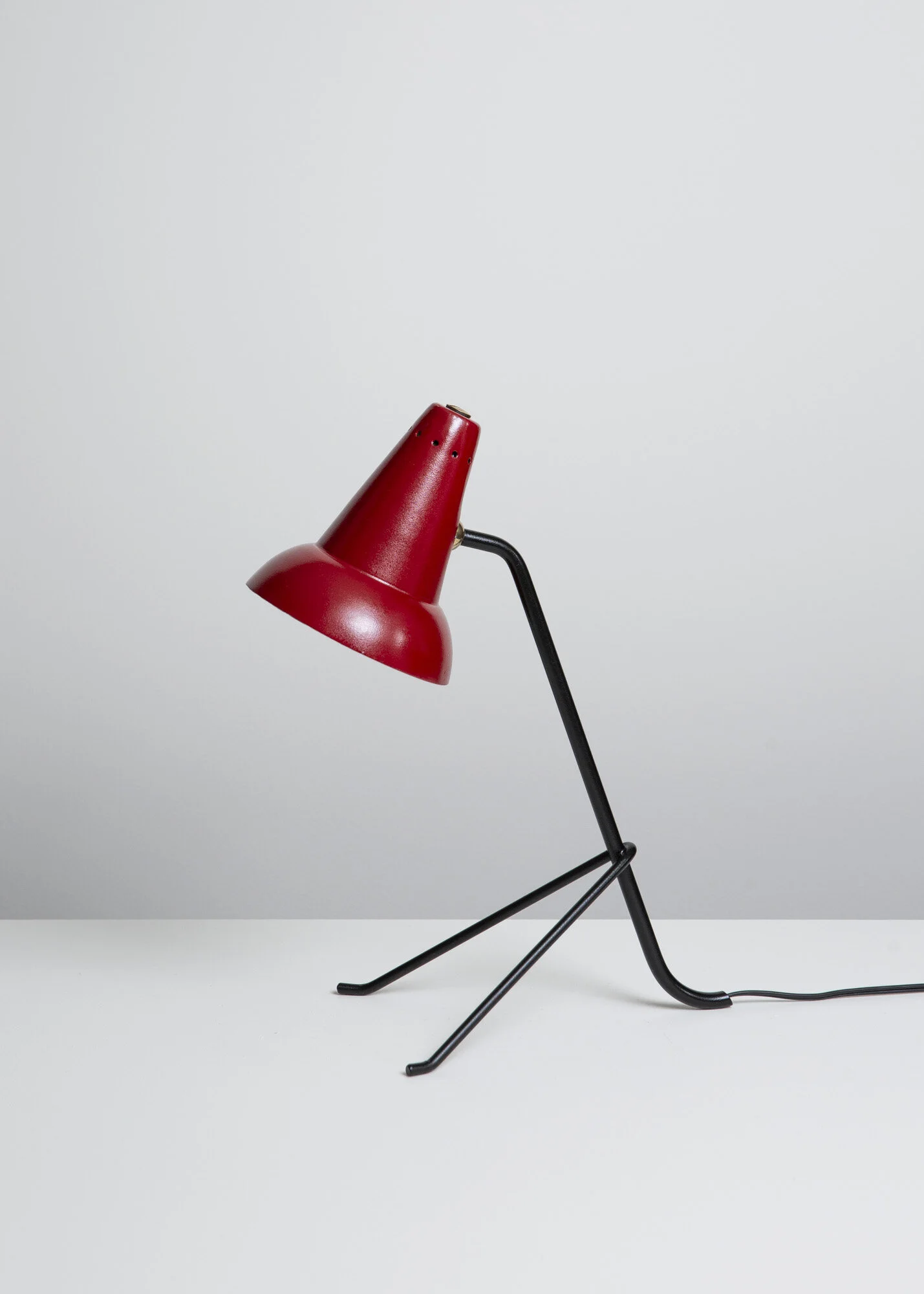 Jacques Biny (attributed) red table lamp