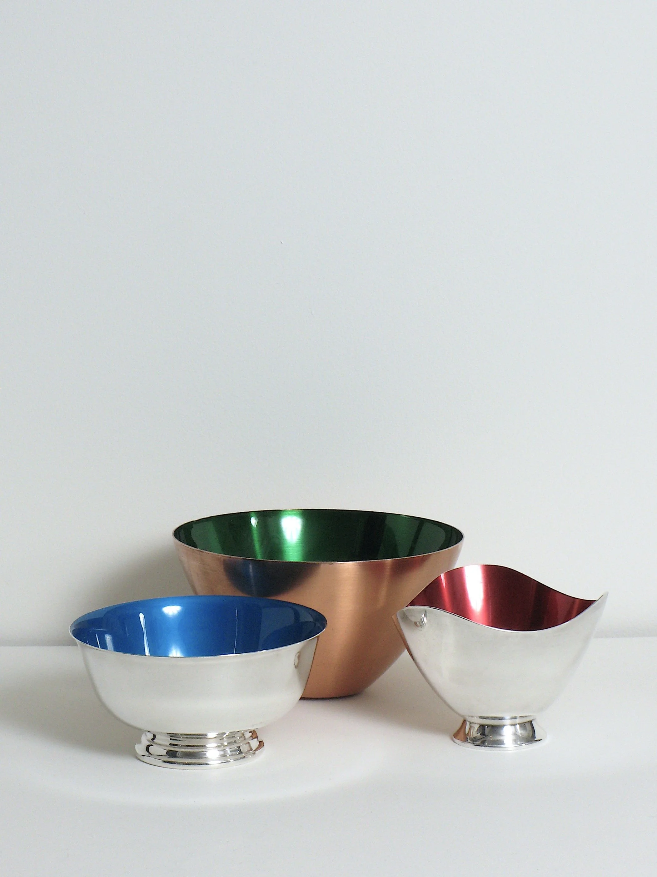 Danish and American Mid Century Enameled Bowls 