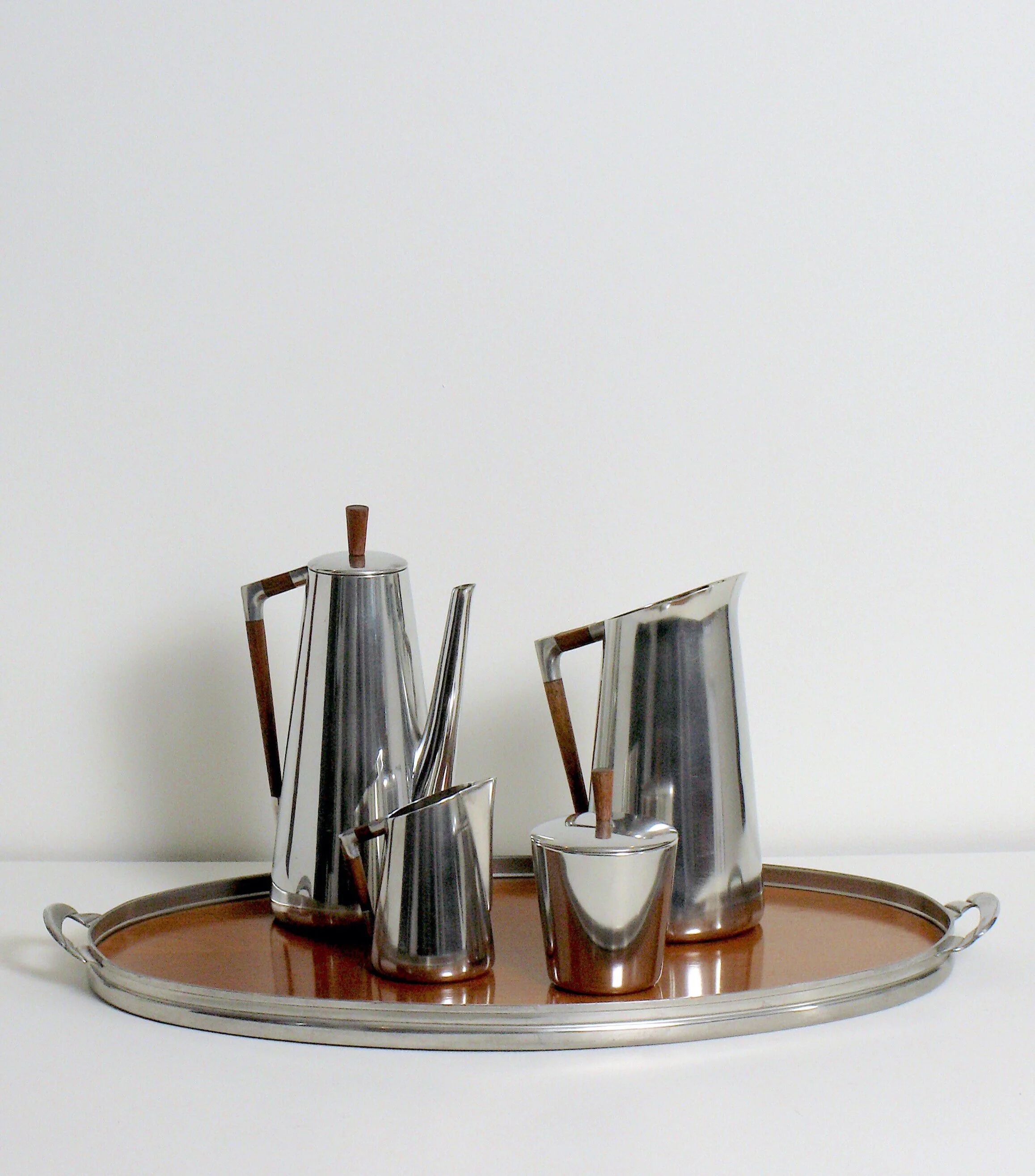 Mid Century pewter coffee service set KMD Daalderop Holland