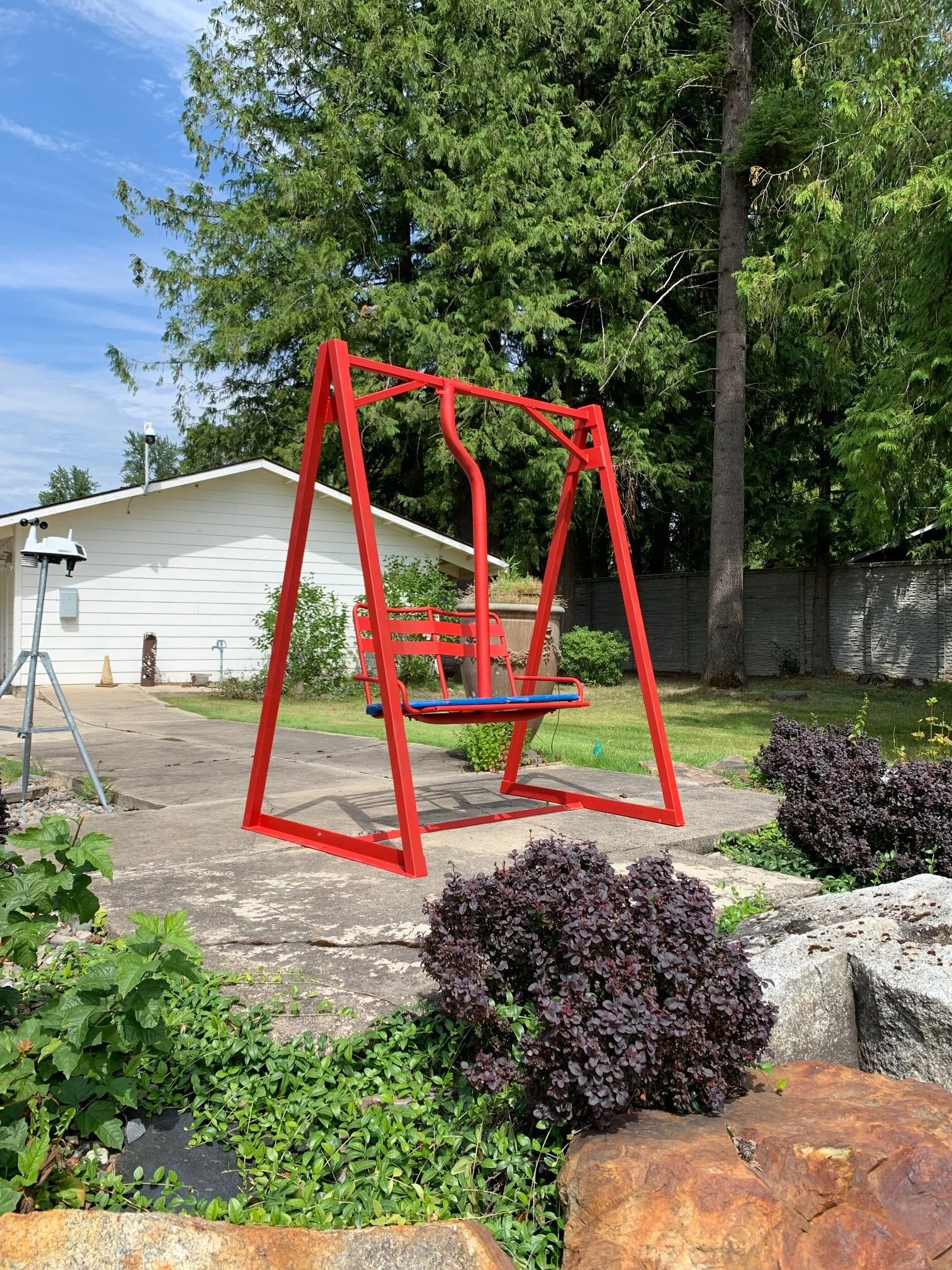 Red Ski Lift Chair Swing.JPG