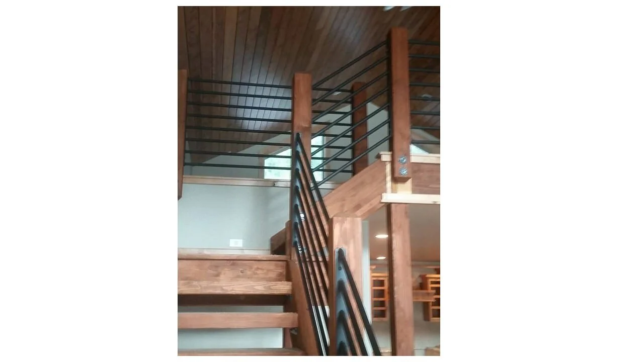 Interior Rail with Stairs Open Wood Tread.JPG
