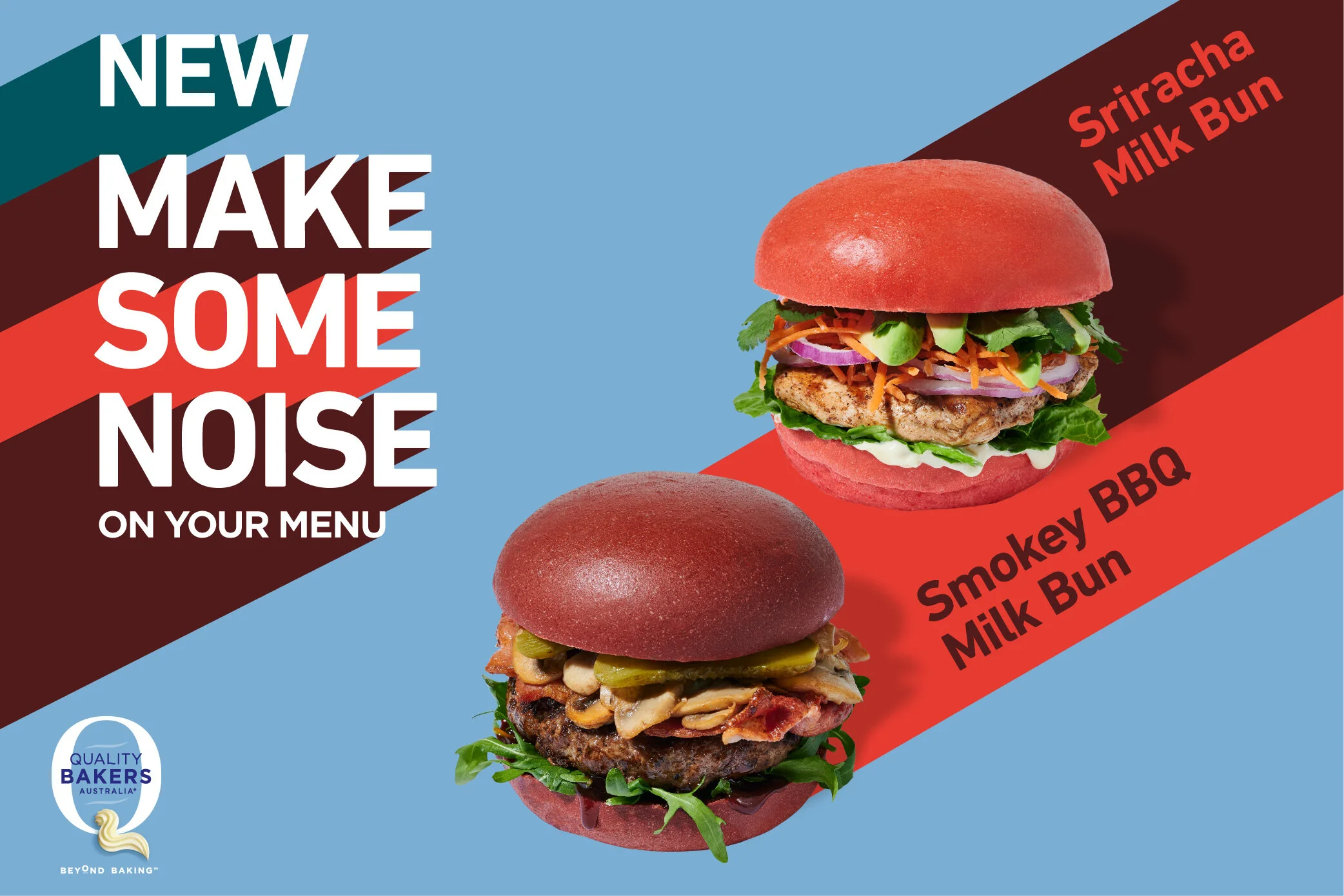 Goodman Fielder introduces QBA burger buns with a big burst of flavour and colour!