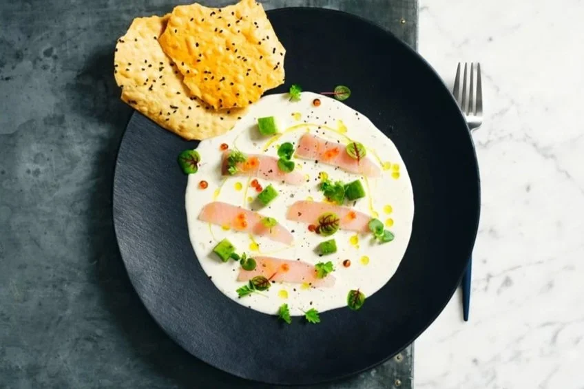 Kingfish Avocado Crudo with Citrus Tartare Cream