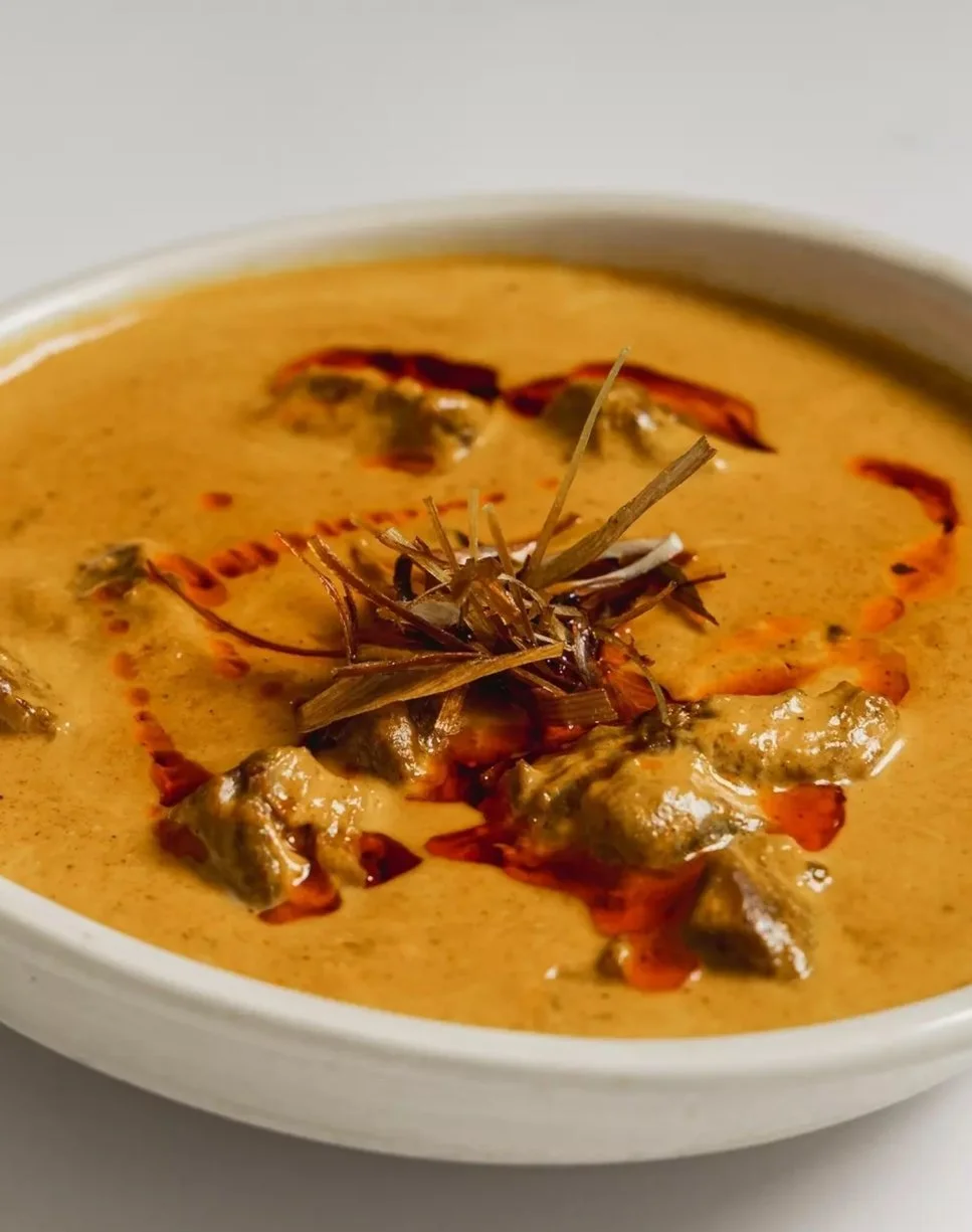 Delhi O Delhi camel meat curry cooked with coconut, coriander seeds and fenugreek